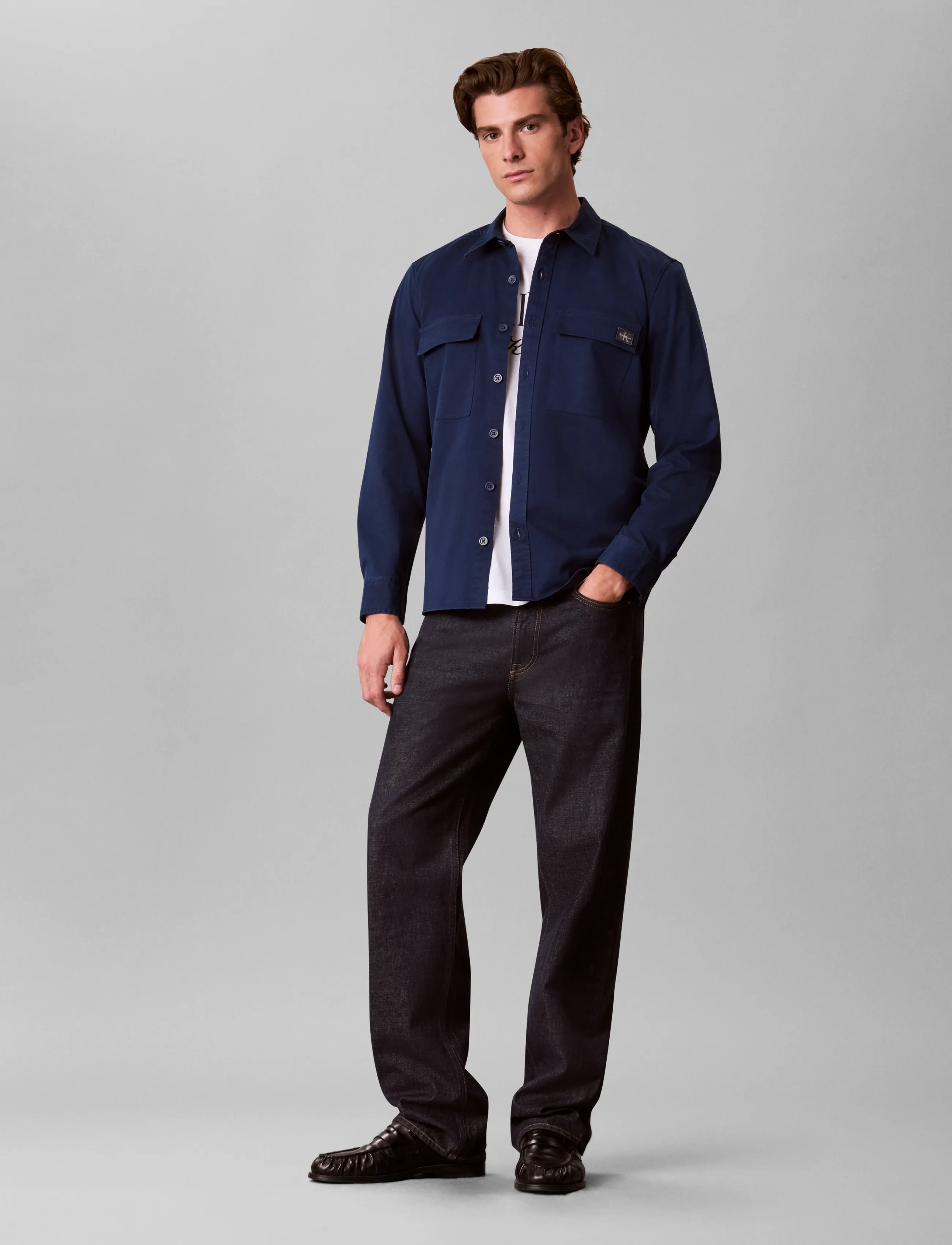 Calvin Klein Jeans - LS COMFORT COTTON EASY OVERSHIRT - pageant blue - 0