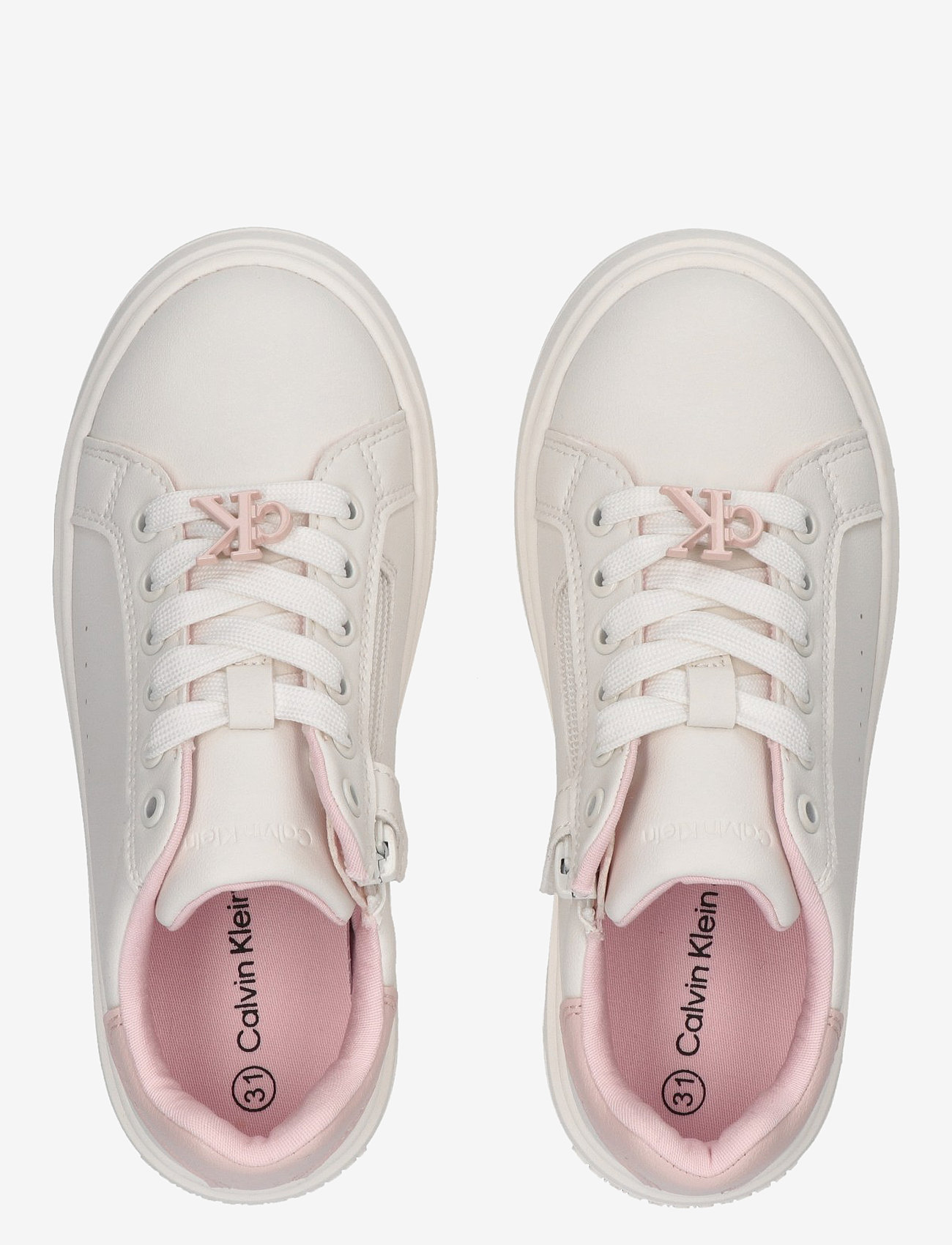Calvin Klein - Low Tops Lace-up sneaker - låga sneakers - off white/pink - 3