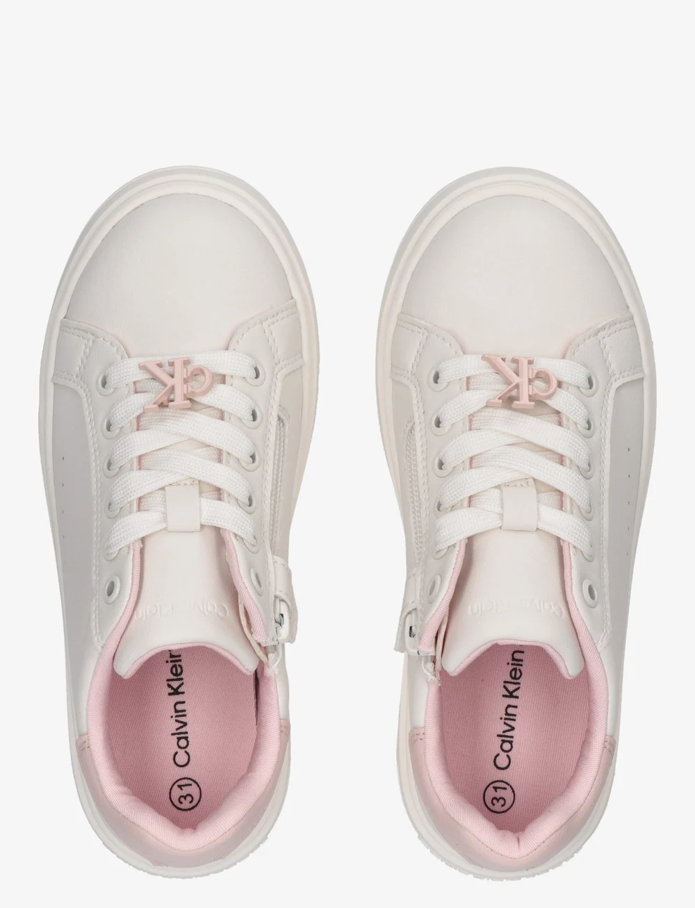 Calvin Klein - Low Tops Lace-up sneaker - kõrge säärega tossud - off white/pink - 3