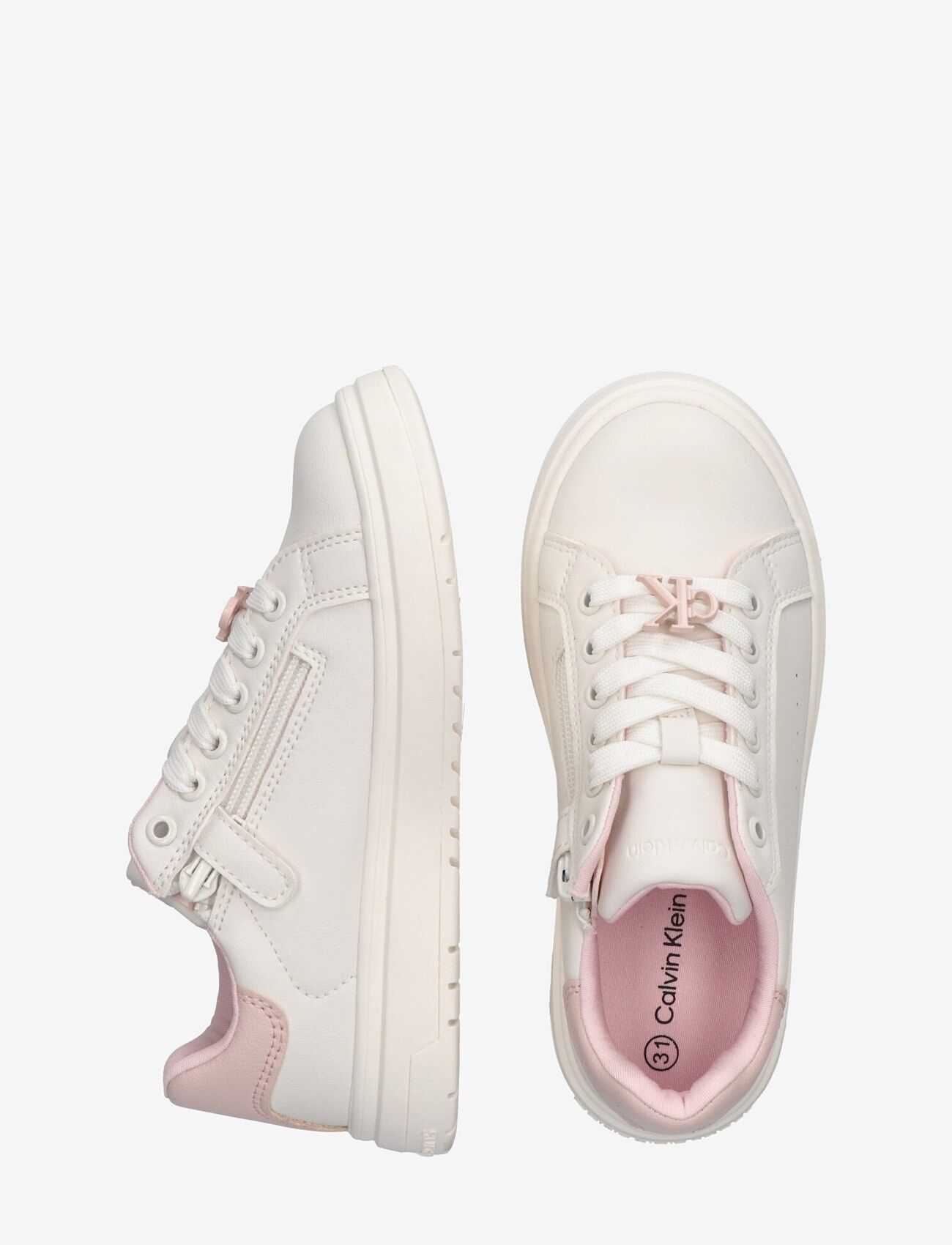 Calvin Klein - Low Tops Lace-up sneaker - låga sneakers - off white/pink - 4