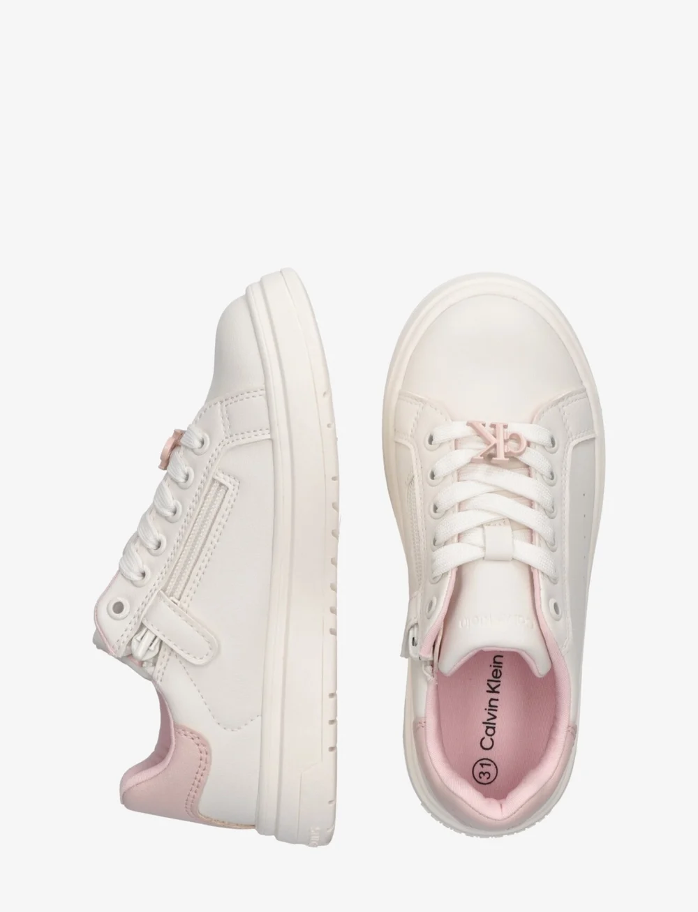 Calvin Klein - Low Tops Lace-up sneaker - kõrge säärega tossud - off white/pink - 4