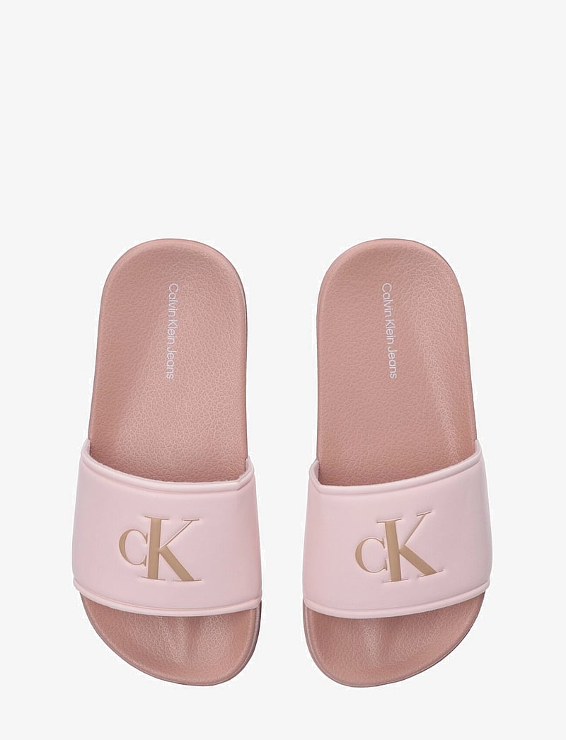 Calvin Klein - Kids Flag print pool slide - badelatschen - pink - 2