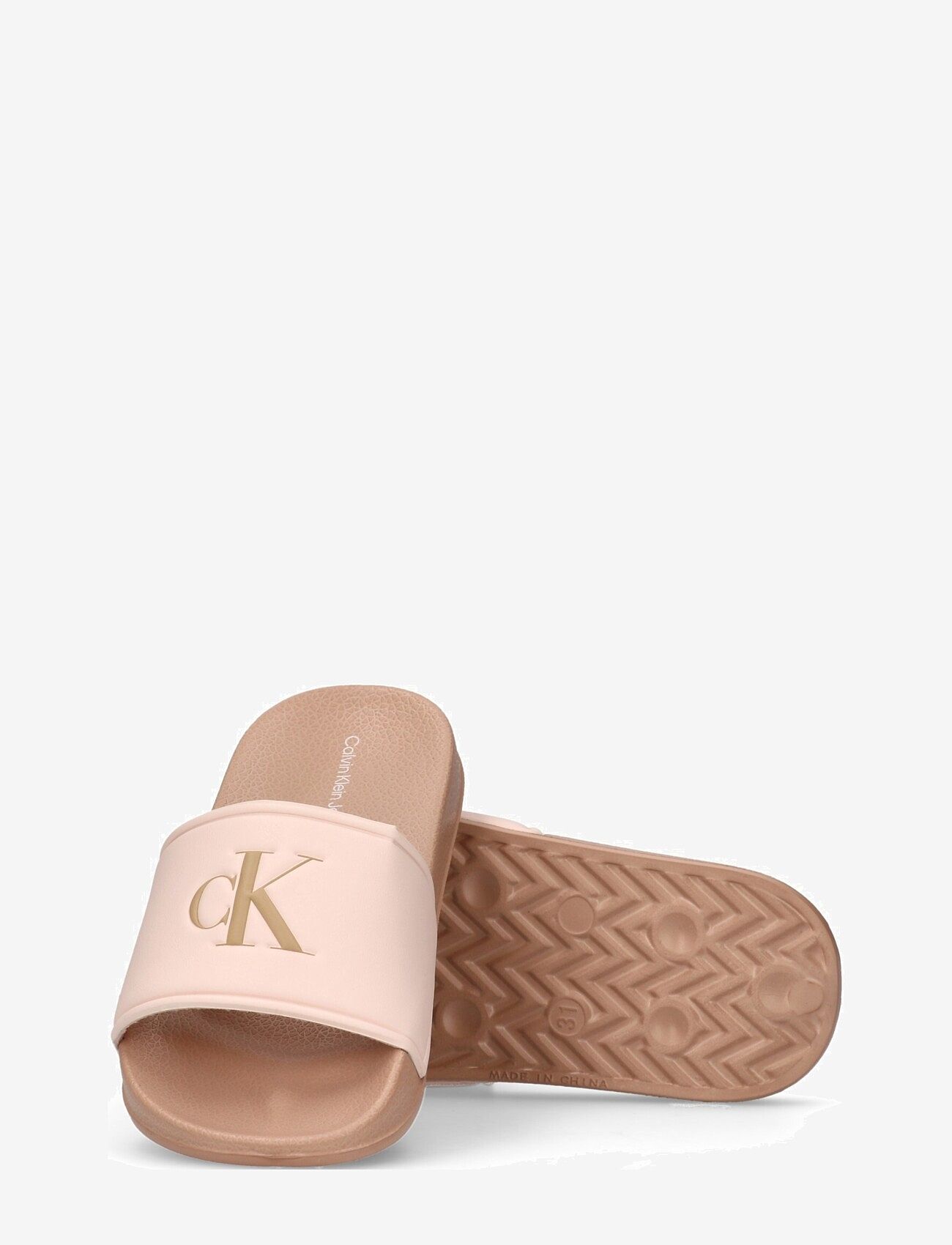 Calvin Klein - Kids Flag print pool slide - badelatschen - pink - 3