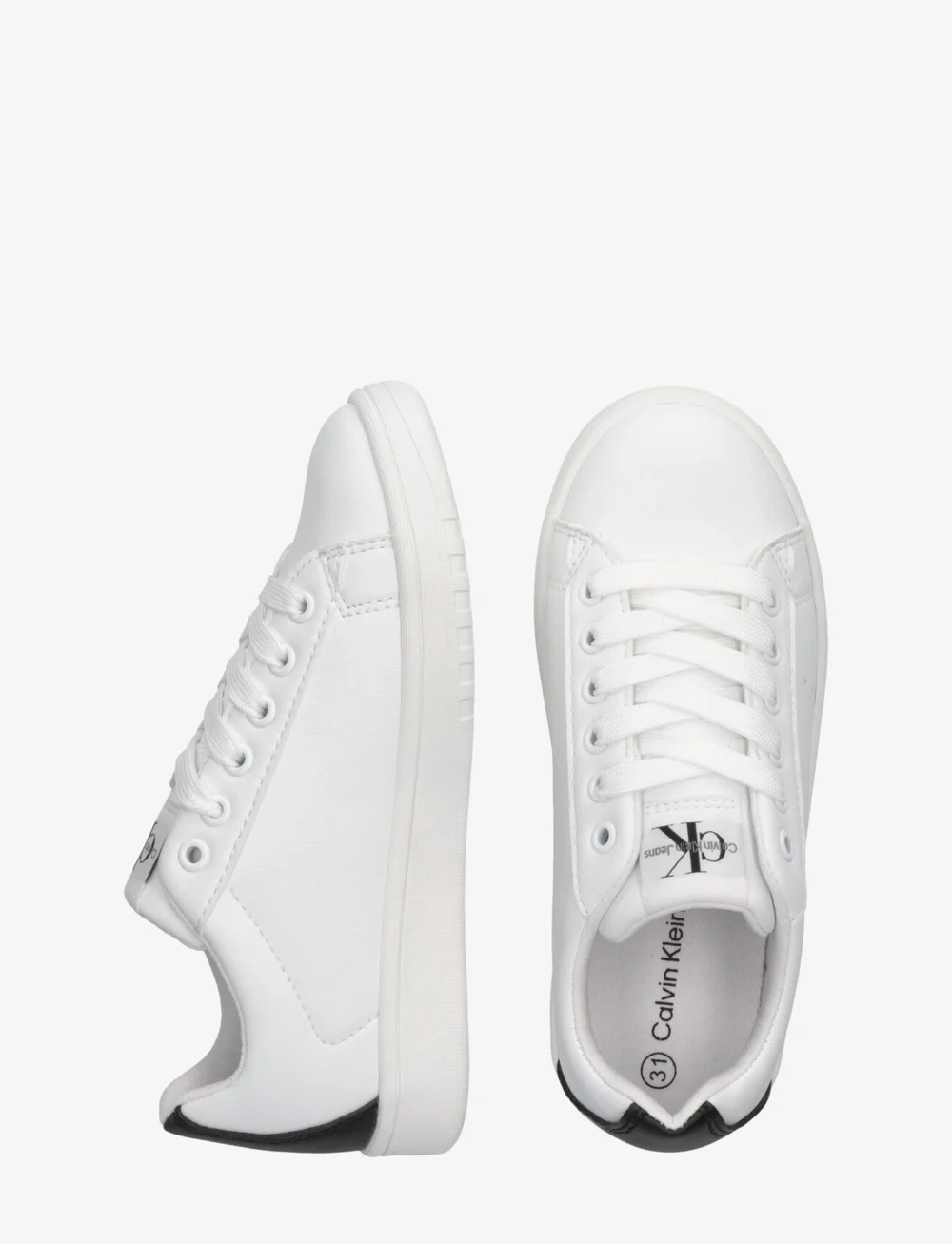 Calvin Klein - Kids Low cut Lace-up sneaker - niedriger schnitt - white/black - 4