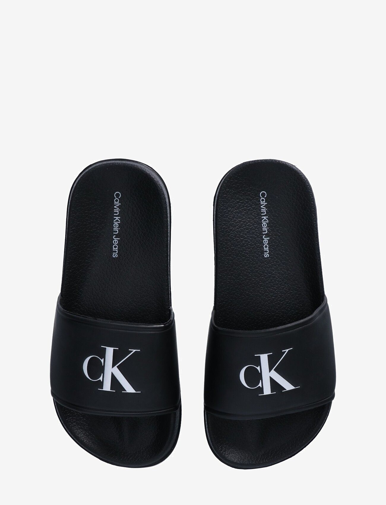 Calvin Klein - Kids CK Logo print pool slide - badesandaler - black - 2