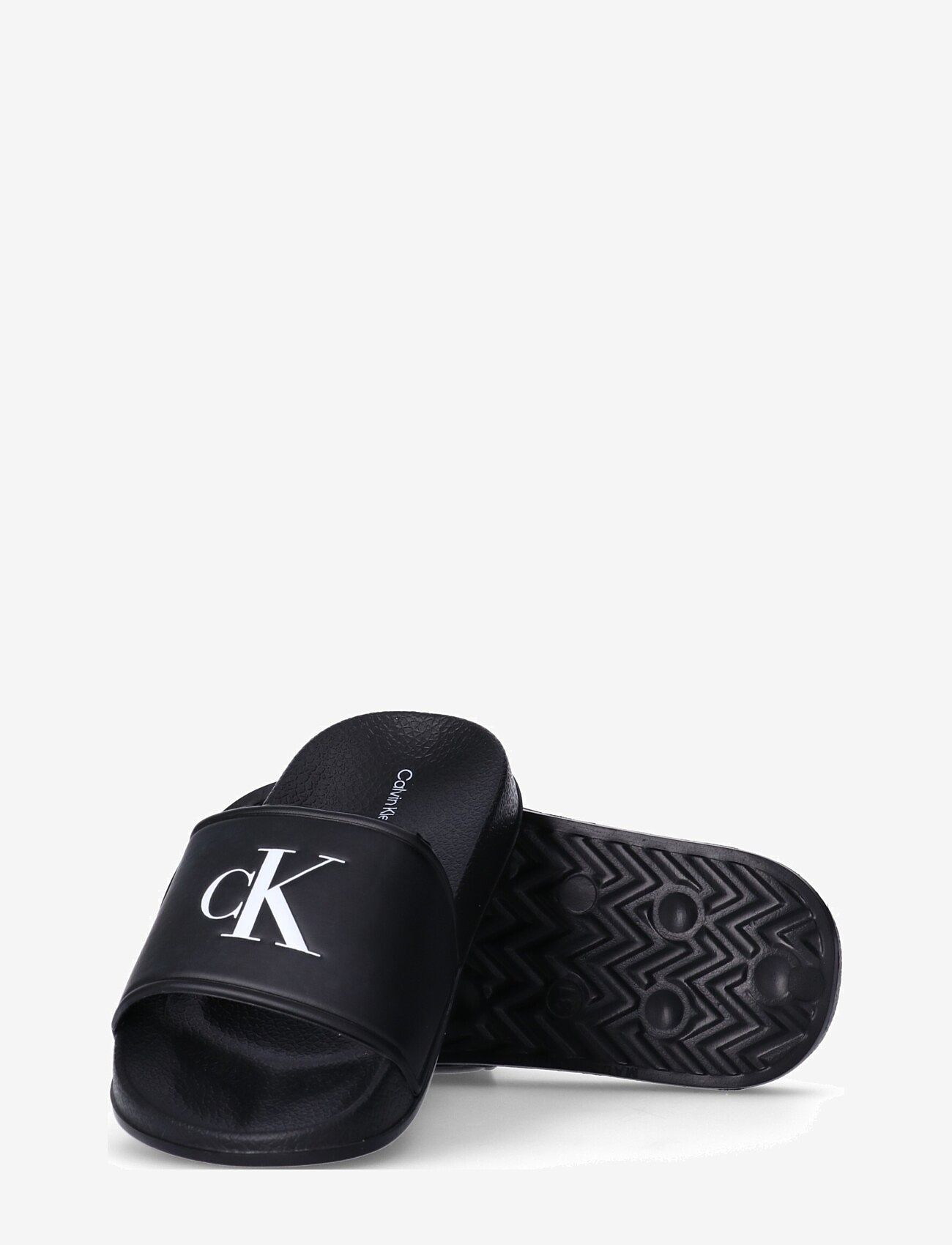Calvin Klein - Kids CK Logo print pool slide - badesandaler - black - 3