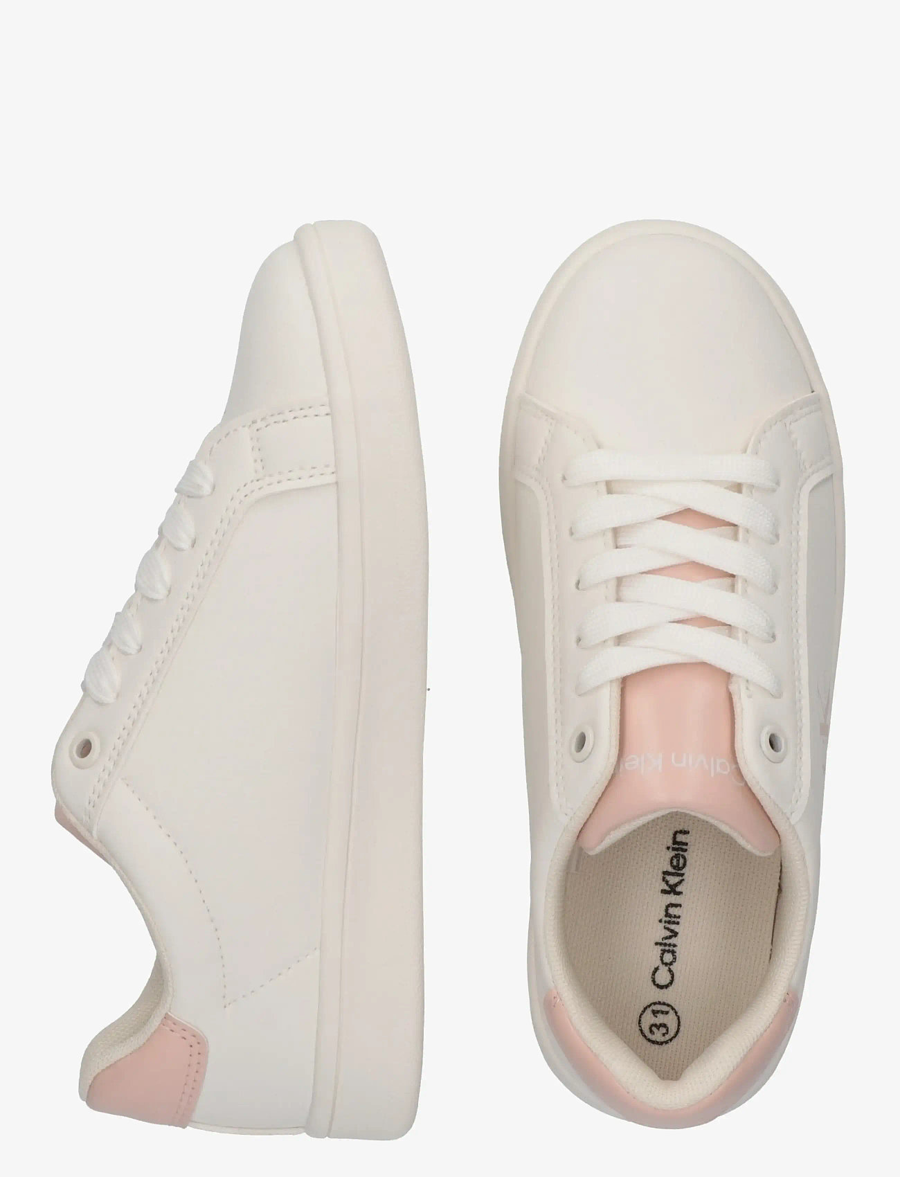 Calvin Klein - CALVIN KLEIN LOW CUT LACE-UP SNEAKER - niedriger schnitt - off white/nude - 4