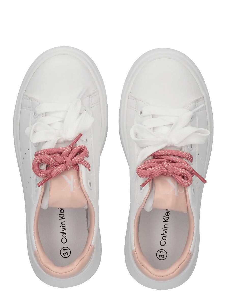 Calvin Klein - CALVIN KLEIN LOW CUT LACE-UP SNEAKER - baskets basses - white/nude - 2