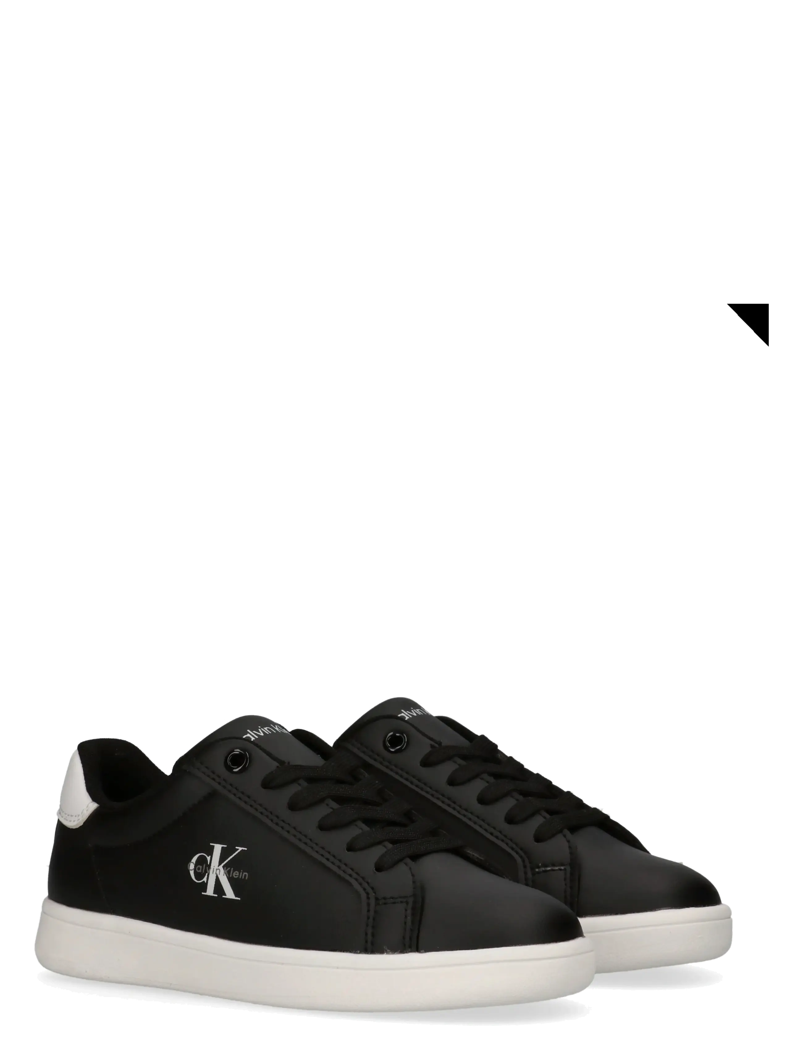 CALVIN KLEIN LOW CUT LACE-UP SNEAKER - BLACK/WHITE