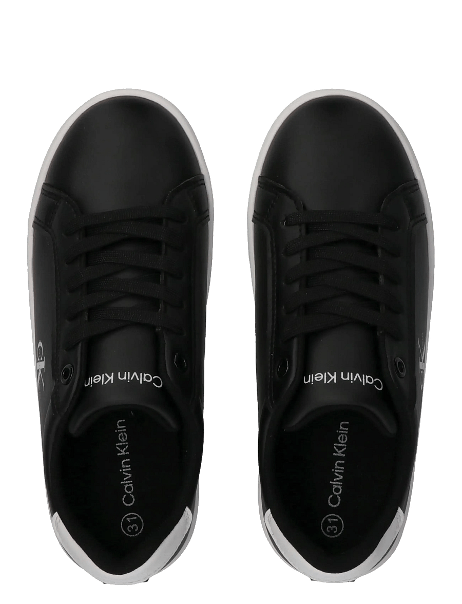 Calvin Klein - CALVIN KLEIN LOW CUT LACE-UP SNEAKER - baskets basses - black/white - 2