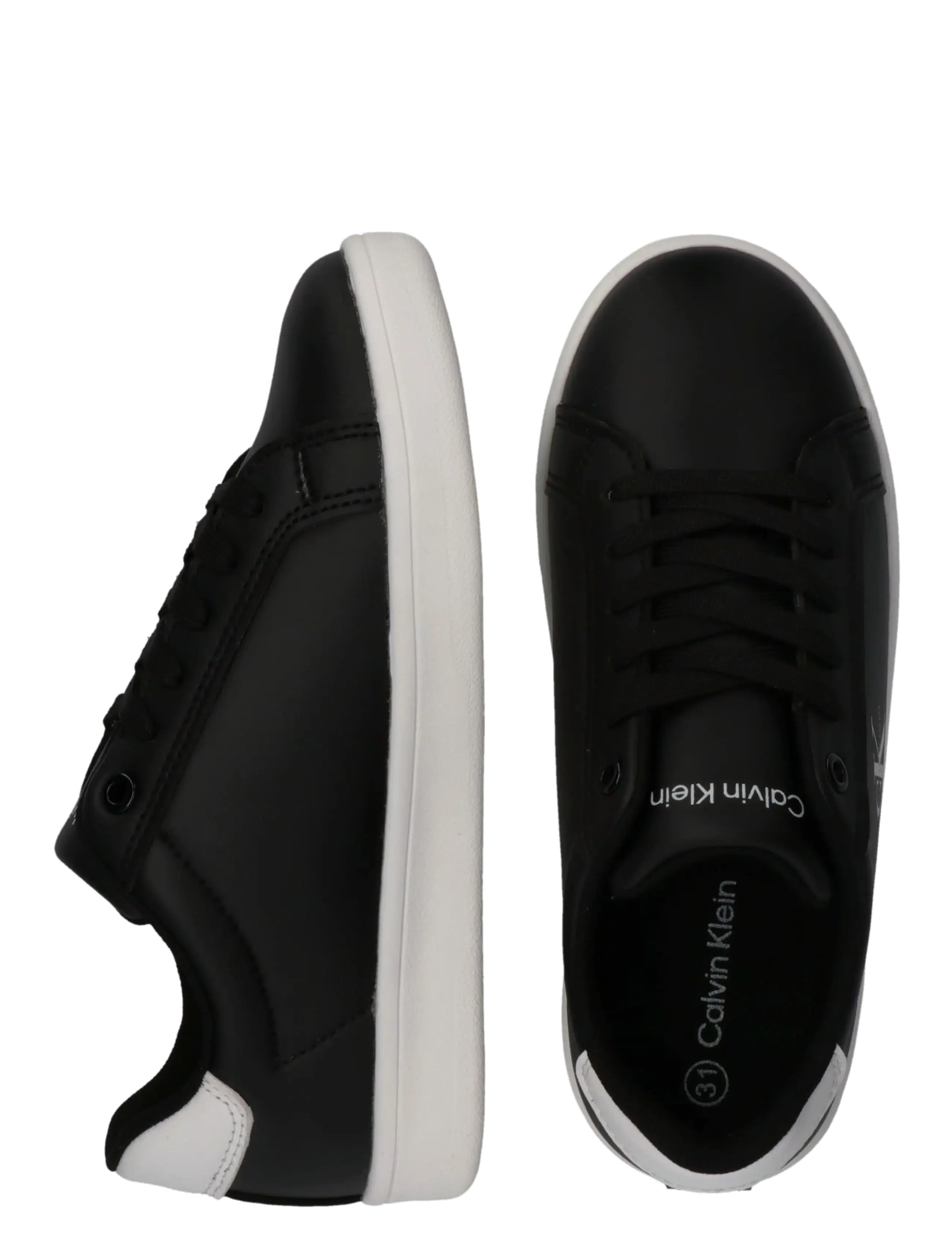 Calvin Klein - CALVIN KLEIN LOW CUT LACE-UP SNEAKER - baskets basses - black/white - 4