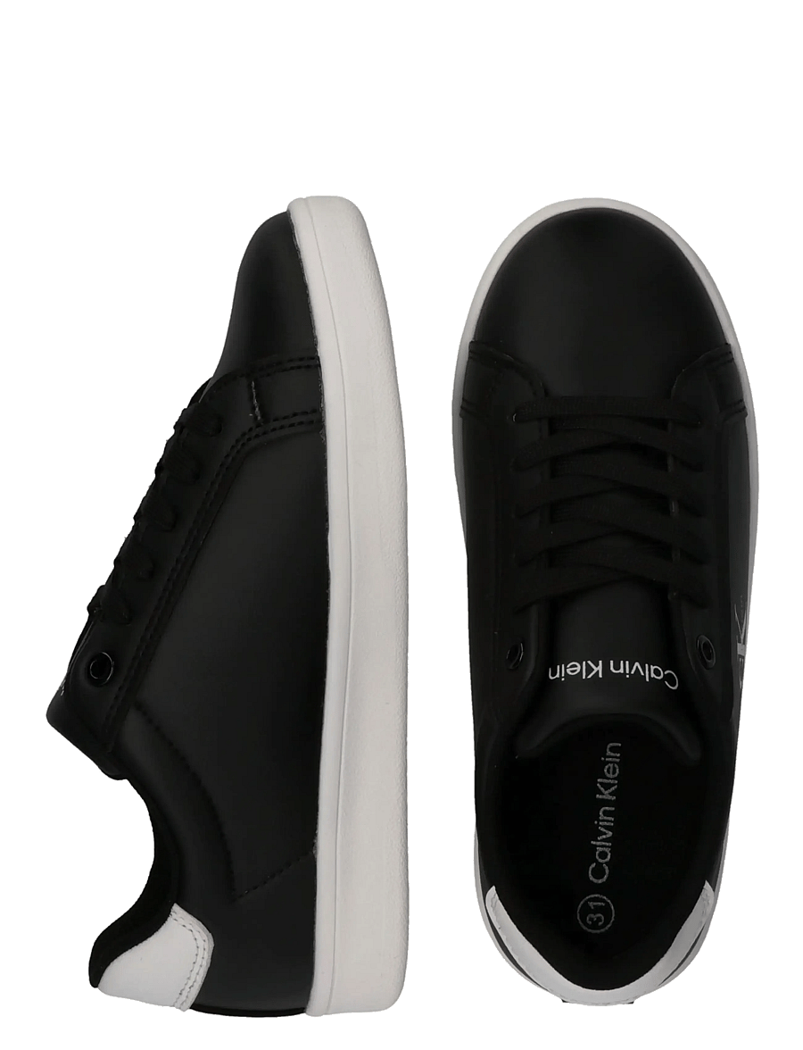 Calvin Klein - CALVIN KLEIN LOW CUT LACE-UP SNEAKER - baskets basses - black/white - 4