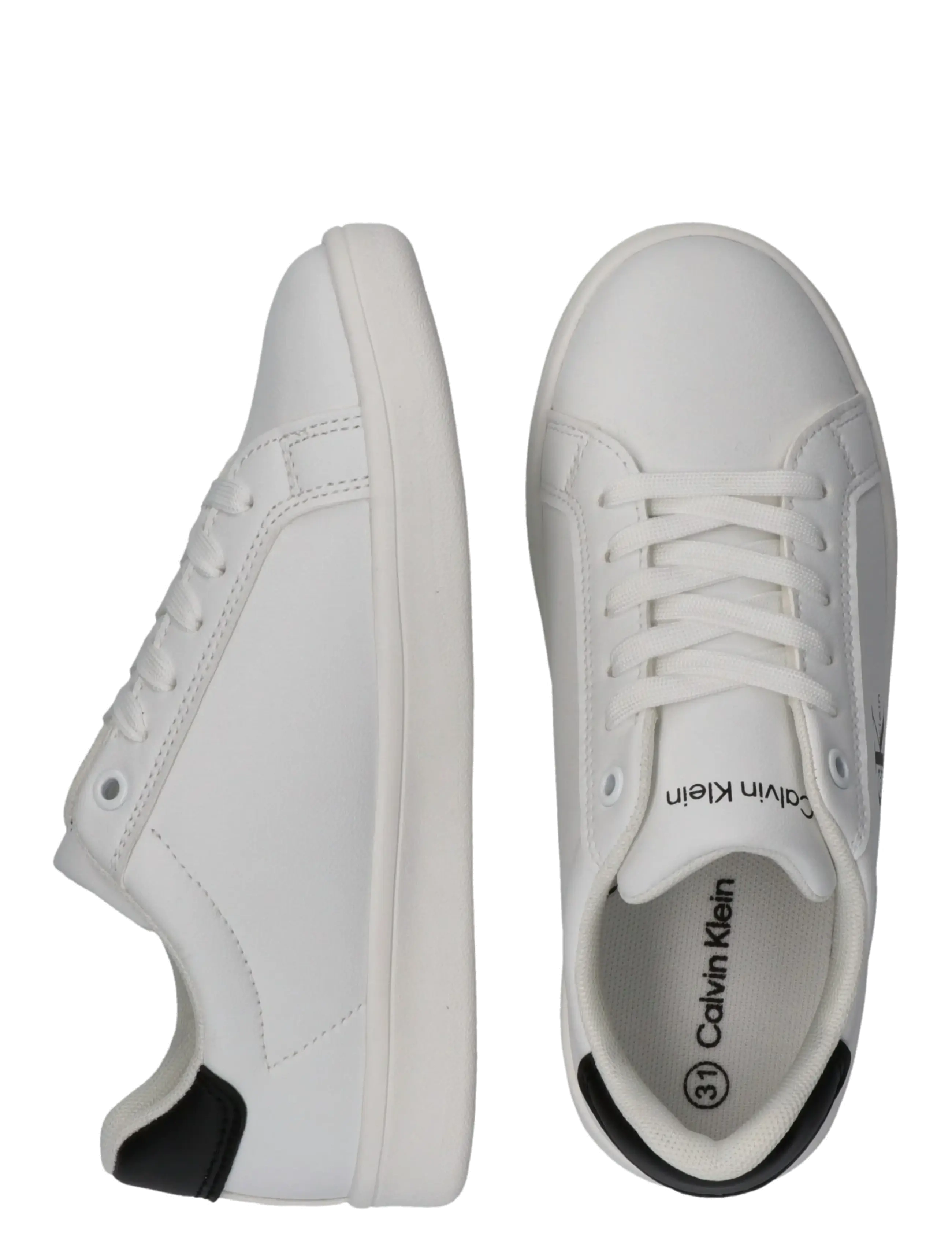 Calvin Klein - CALVIN KLEIN LOW CUT LACE-UP SNEAKER - niedriger schnitt - white/black - 4