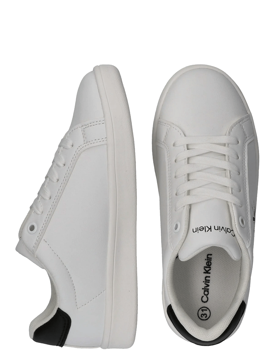 Calvin Klein - CALVIN KLEIN LOW CUT LACE-UP SNEAKER - niedriger schnitt - white/black - 4