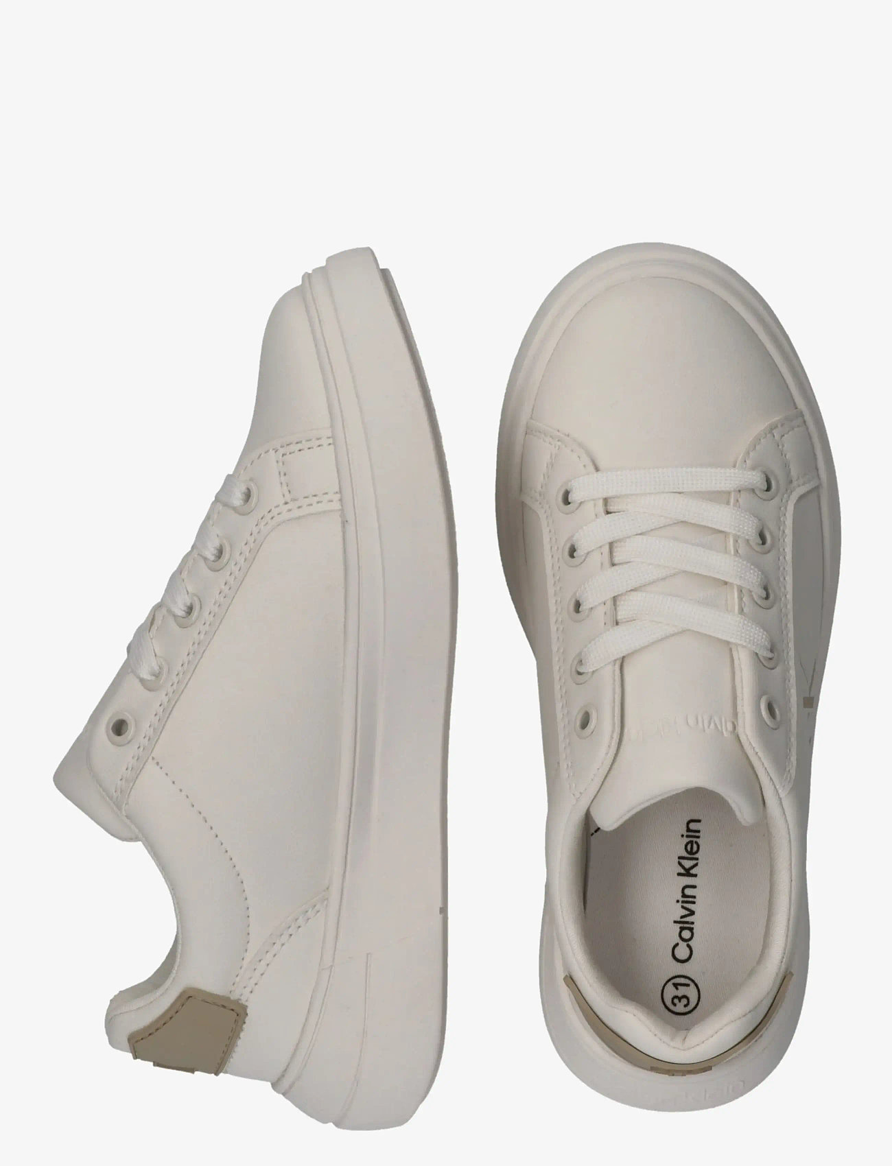 Calvin Klein - CALVIN KLEIN LOW CUT LACE-UP SNEAKER - low top sneakers - off white/beige - 4