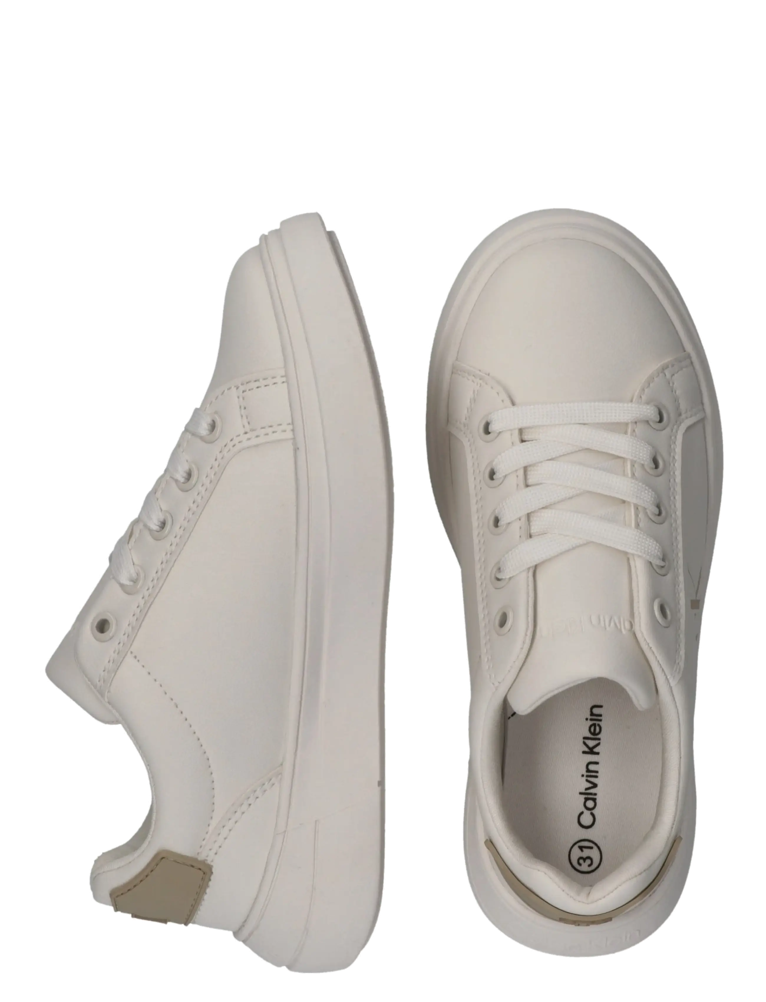 Calvin Klein - CALVIN KLEIN LOW CUT LACE-UP SNEAKER - konfirmation - off white/beige - 4