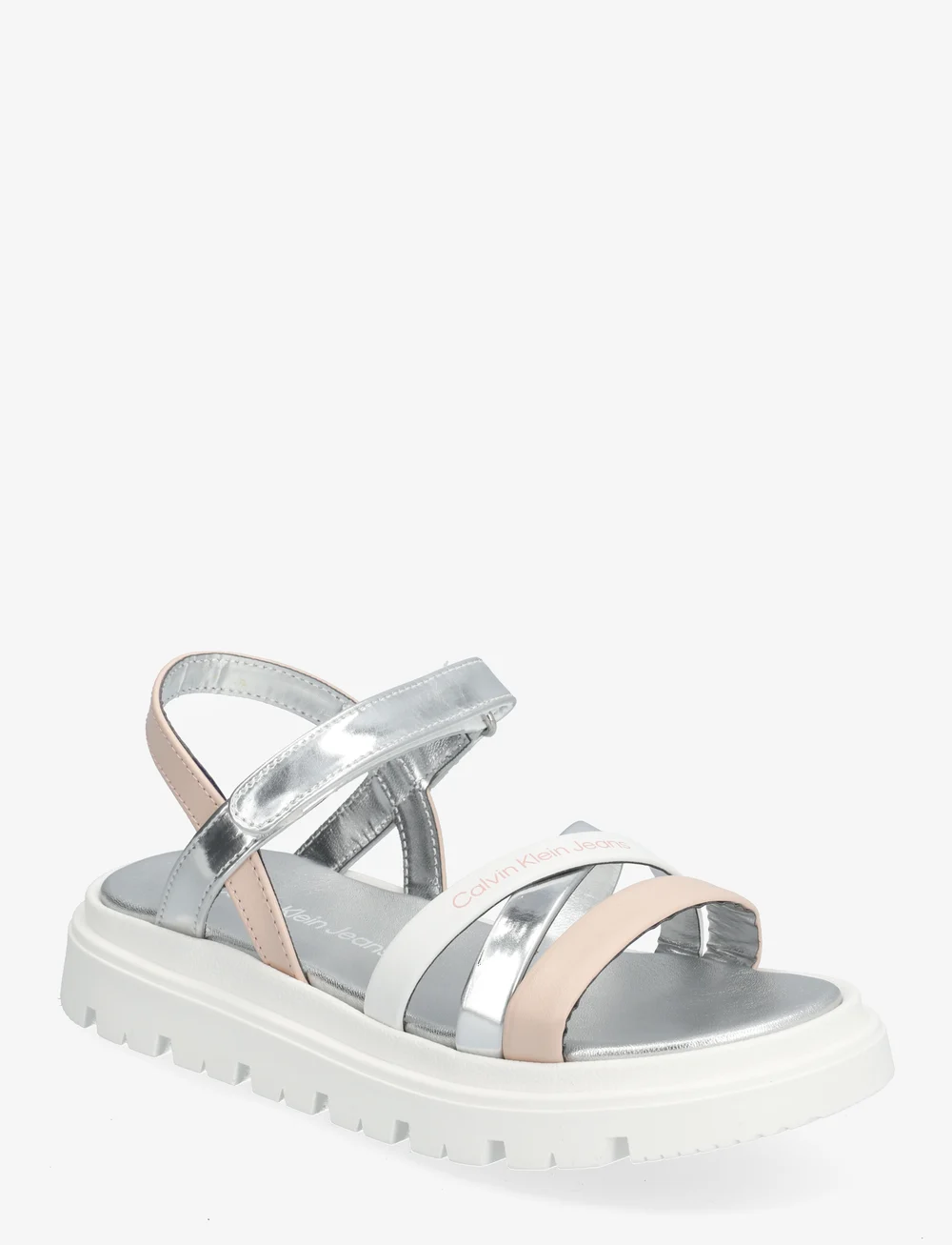 Calvin klein silver sandals deals