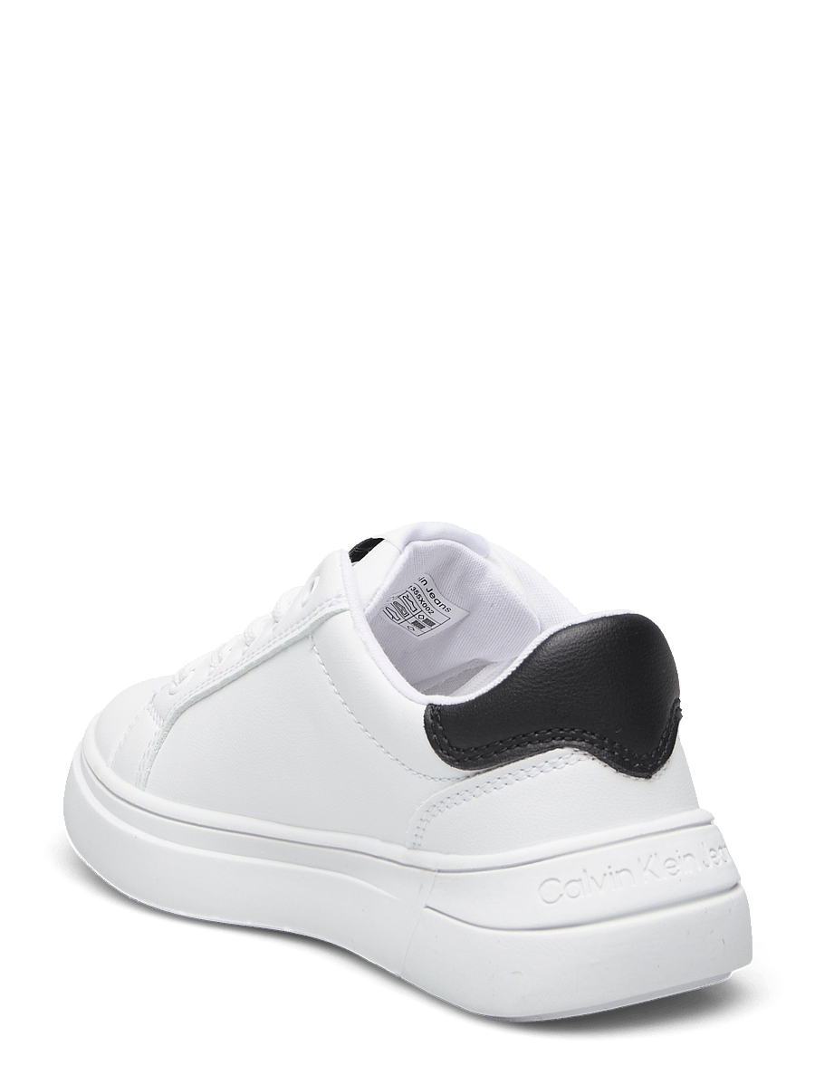 Calvin Klein - Kids minimal lace-up sneaker with oversize sole - white/black - 2