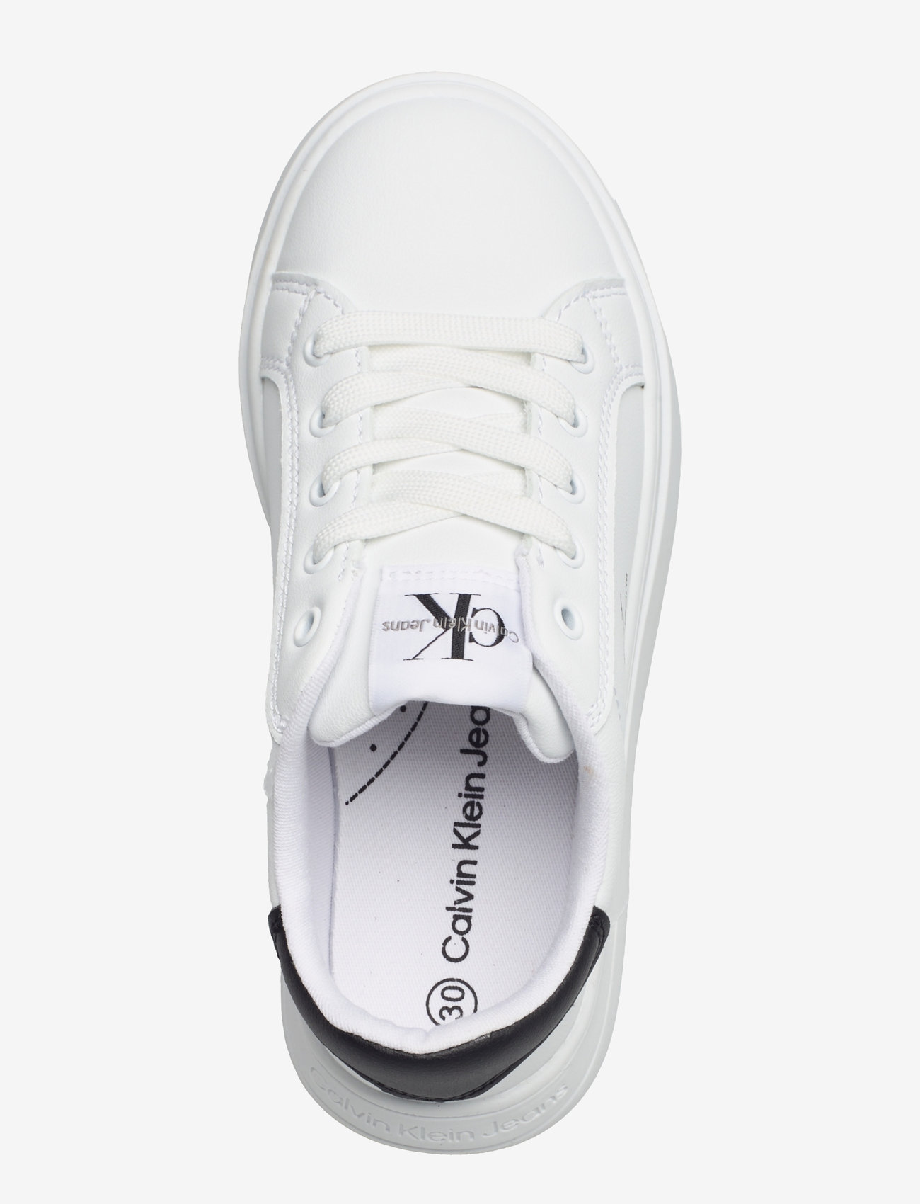Calvin Klein - Kids minimal lace-up sneaker with oversize sole - niedriger schnitt - white/black - 3