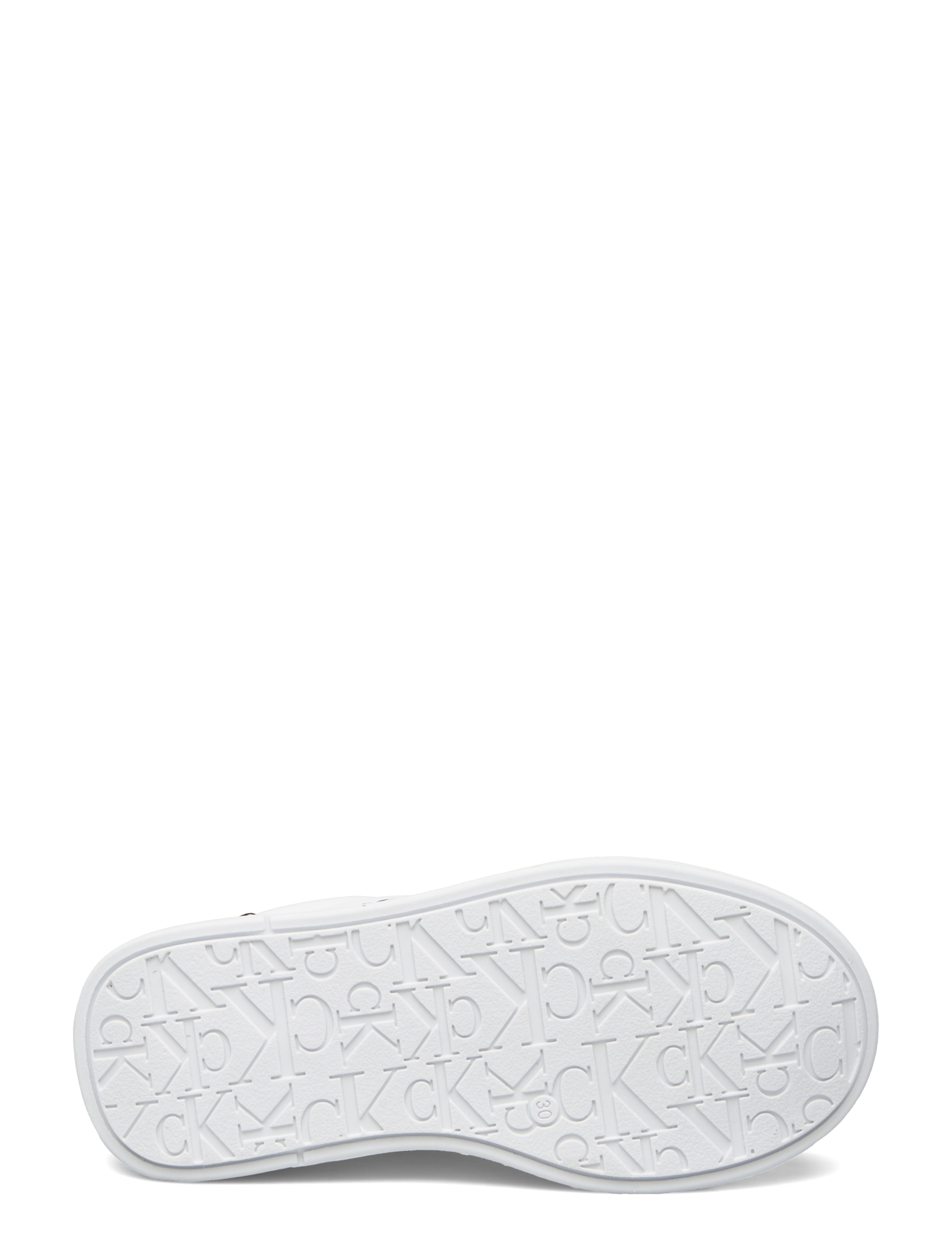 Calvin Klein - Kids minimal lace-up sneaker with oversize sole - white/black - 4