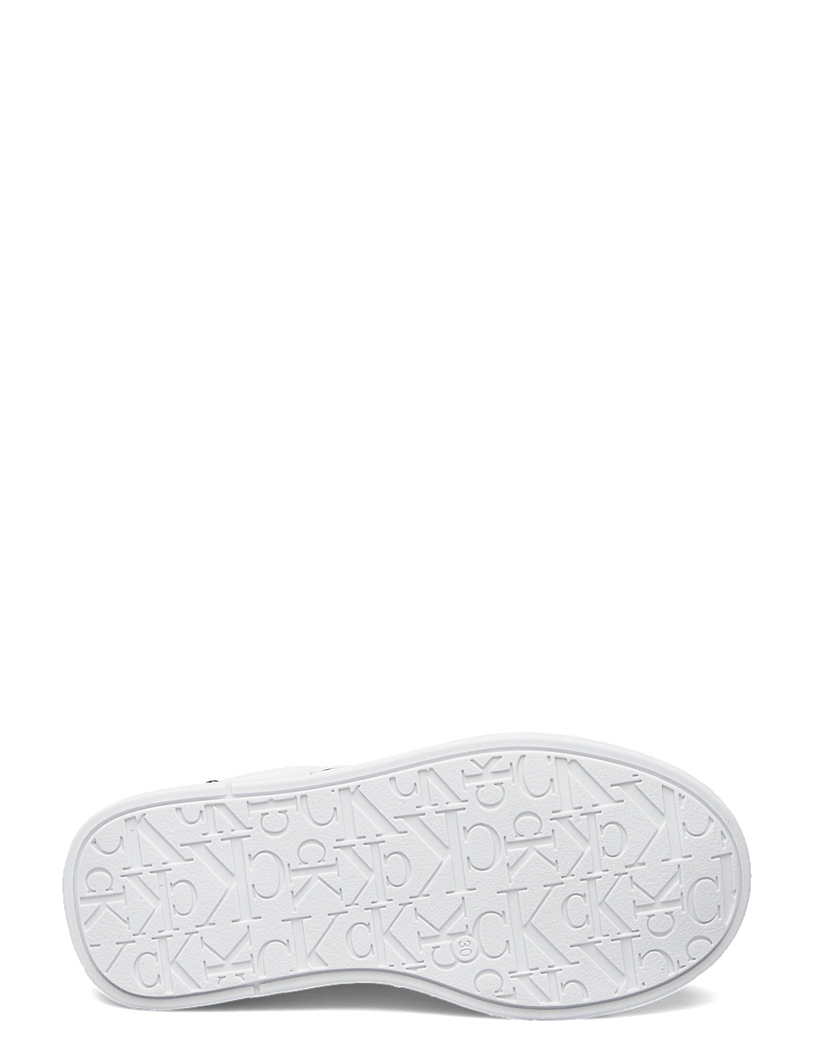 Calvin Klein - Kids minimal lace-up sneaker with oversize sole - white/black - 4