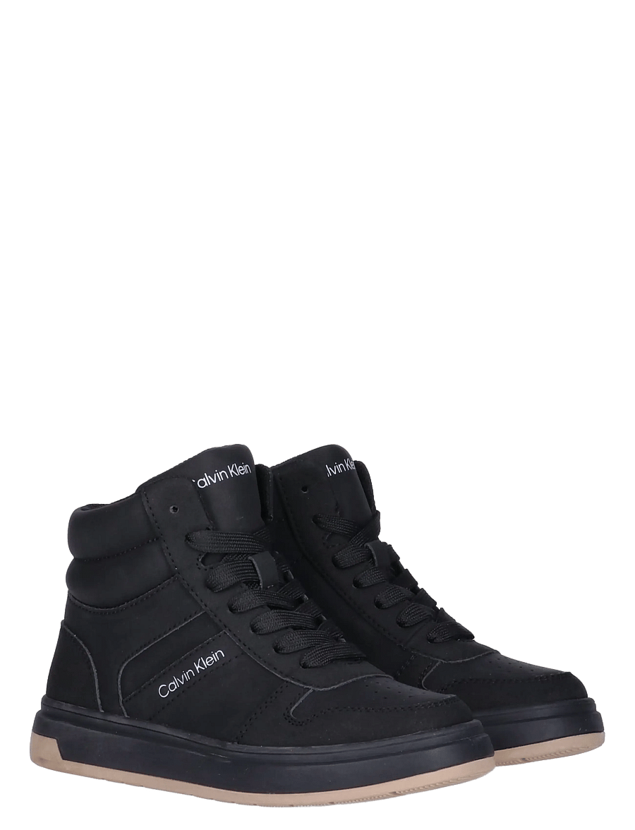 Calvin Klein - HIGH TOP LACE-UP SNEAKER BLACK - höga sneakers - black - 0