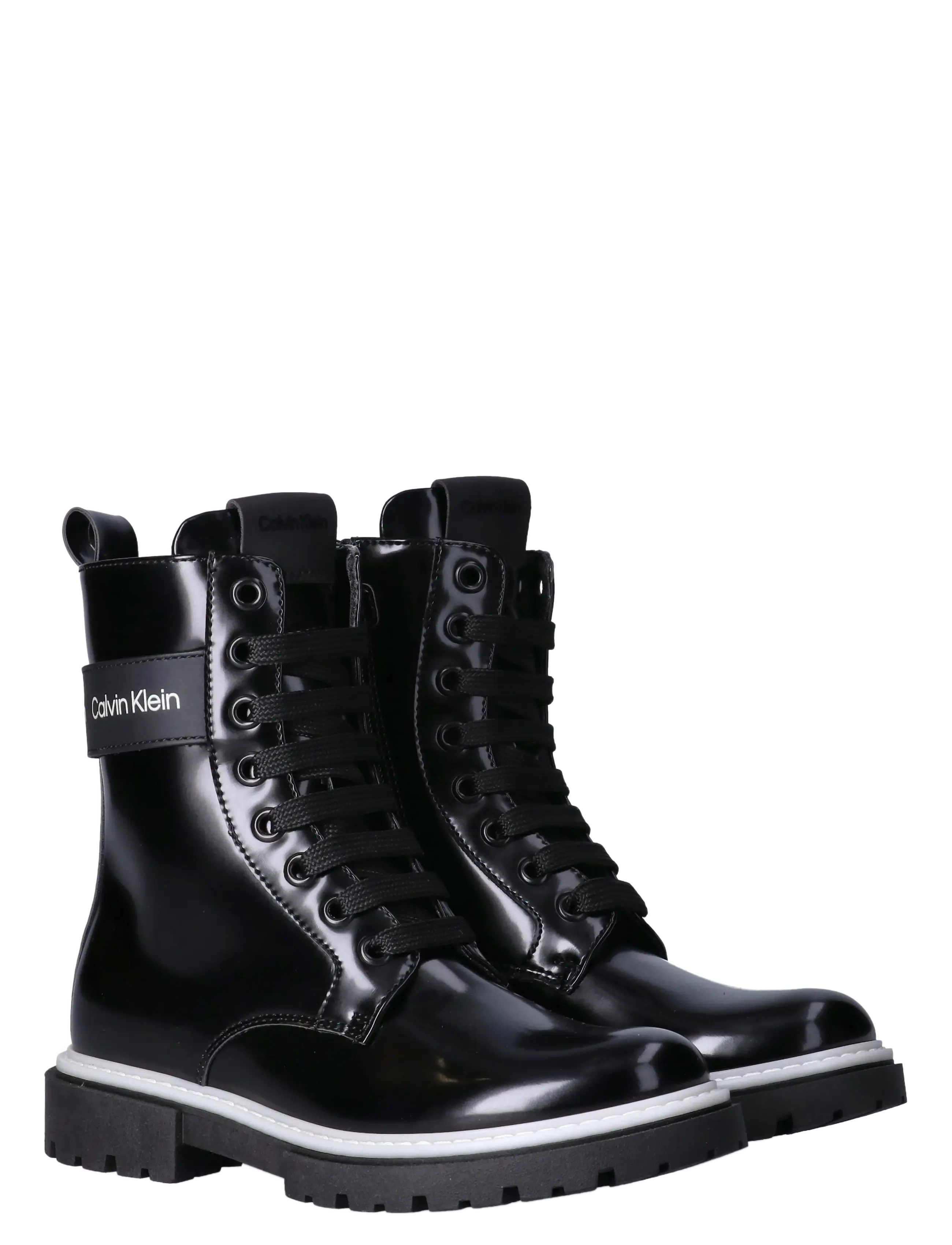 Calvin Klein LACE-UP BOOTIE BLACK - Saapad - BLACK / black