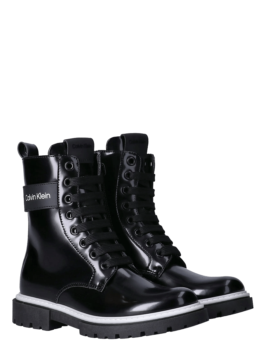 Calvin Klein - LACE-UP BOOTIE BLACK - saapad - black - 0