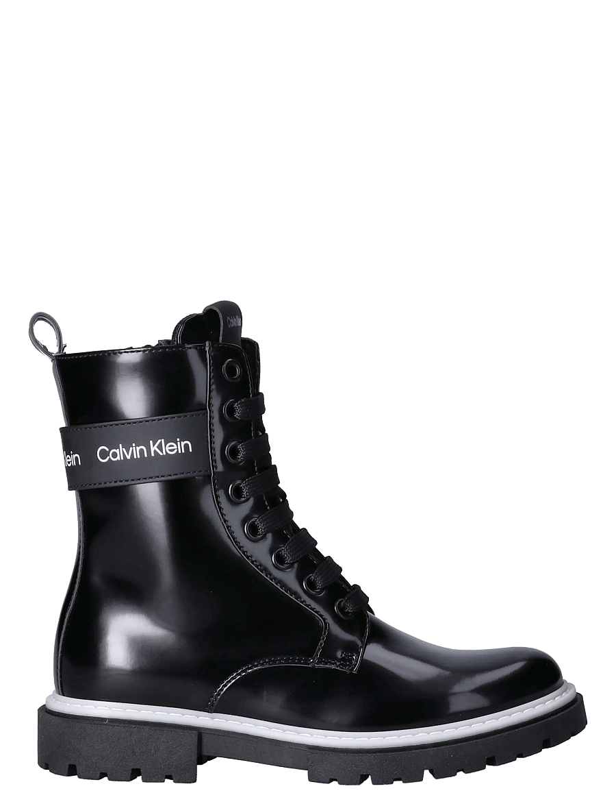 Calvin Klein - LACE-UP BOOTIE BLACK - saapad - black - 1