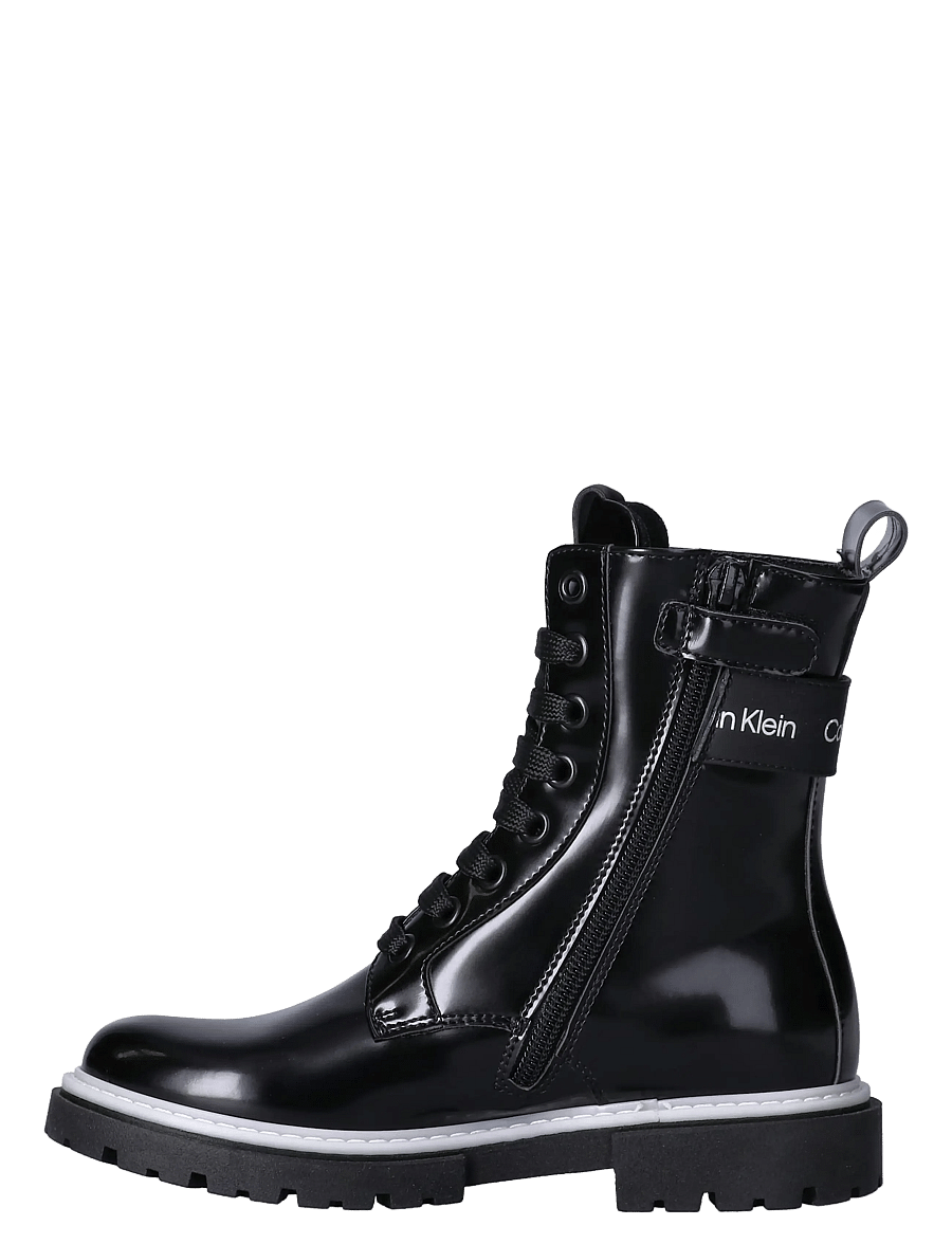 Calvin Klein - LACE-UP BOOTIE BLACK - saapad - black - 2