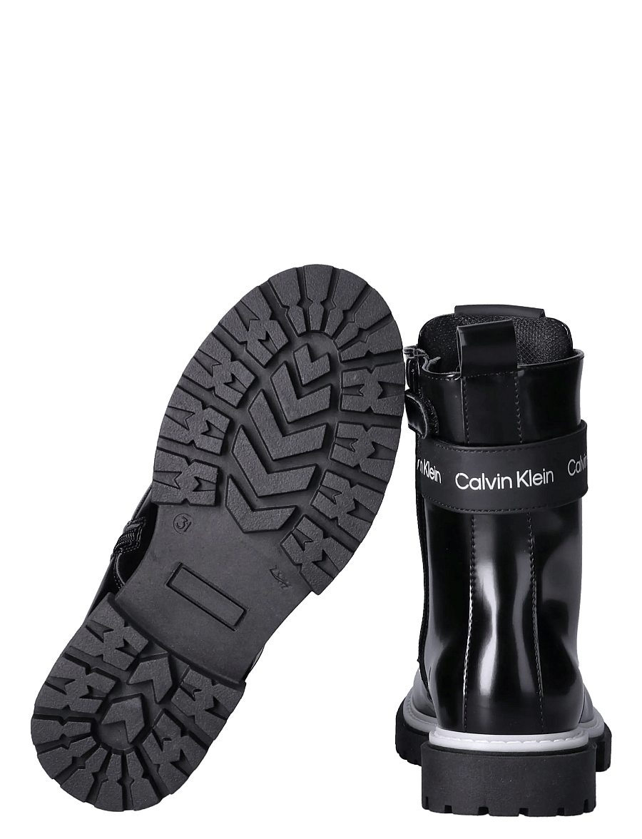 Calvin Klein - LACE-UP BOOTIE BLACK - saapad - black - 3