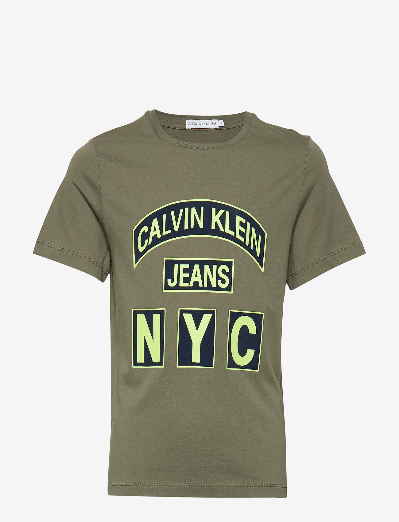 Calvin Klein - TWO COLOR LOGO TEE - dusty olive - 0