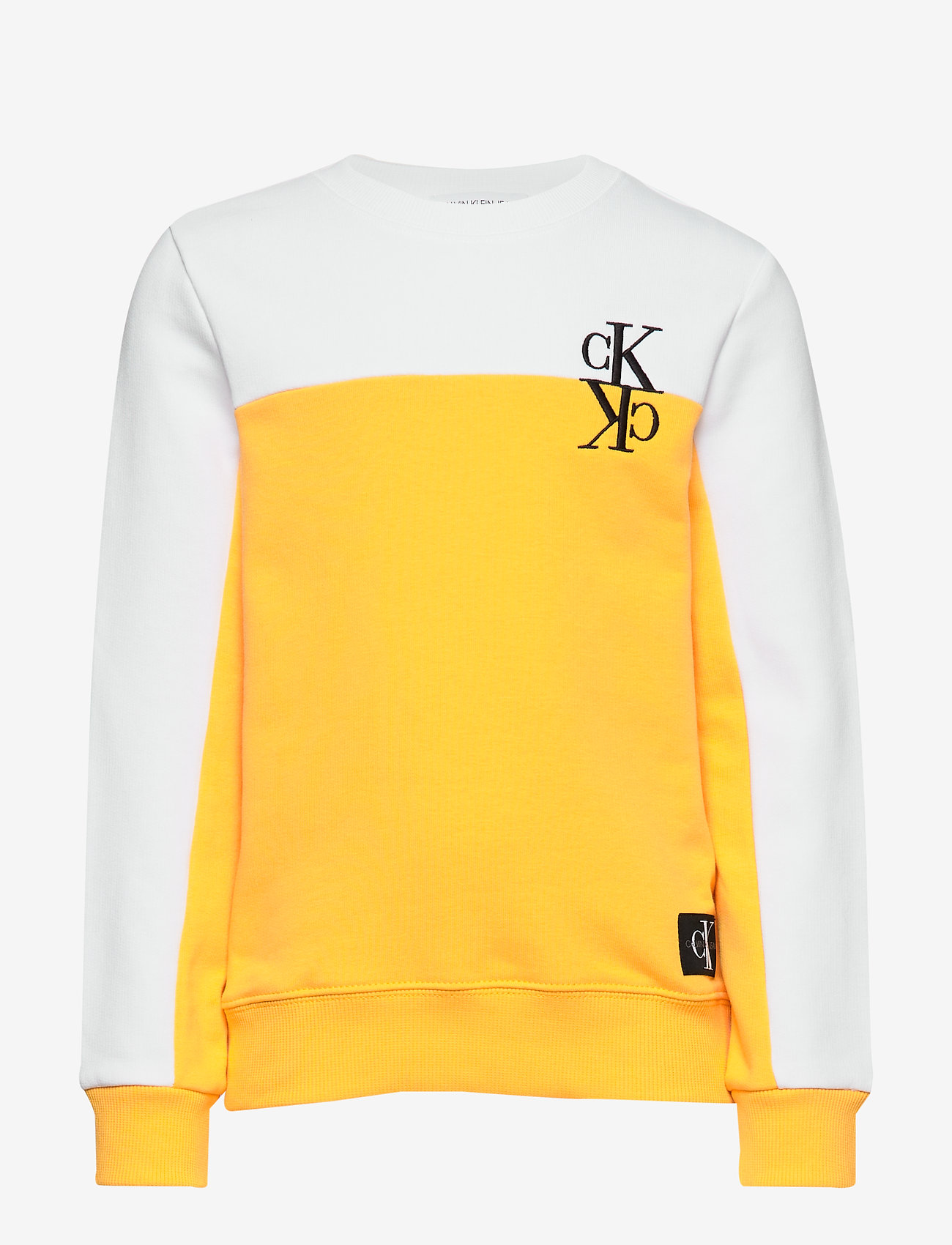 Calvin Klein - COLOUR BLOCK MONOGRAM SWEATSHIRT - warm yellow - 0