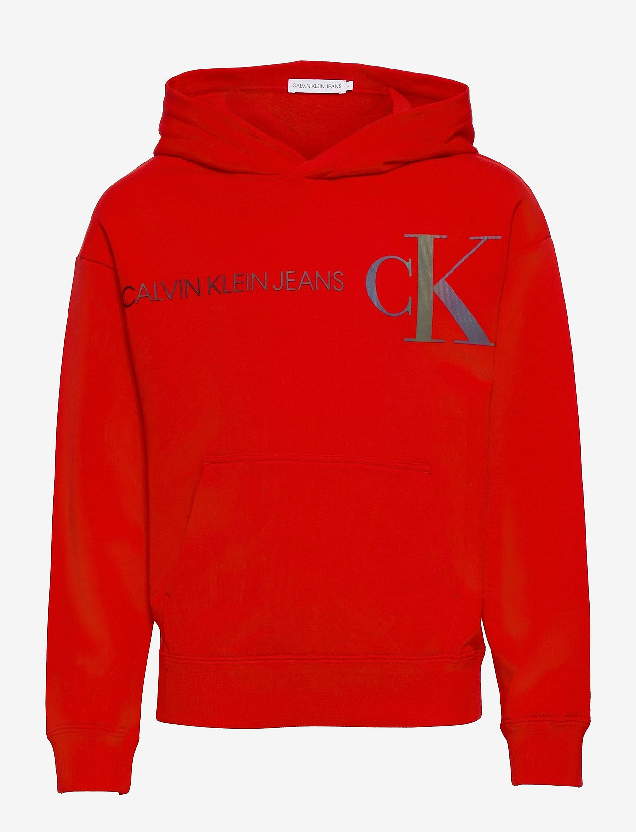 Calvin Klein - REFLECTIVE LOGO HOODIE - fierce red - 0