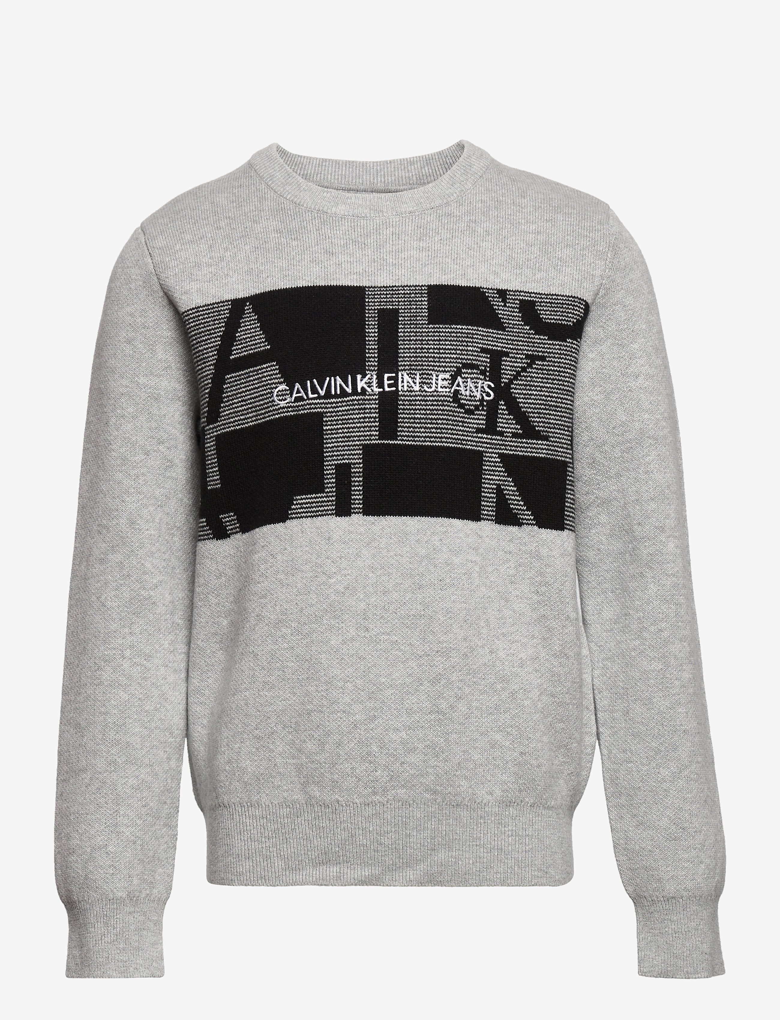 Calvin Klein - QUILTED LOGO SWEATER - light grey heather - 0