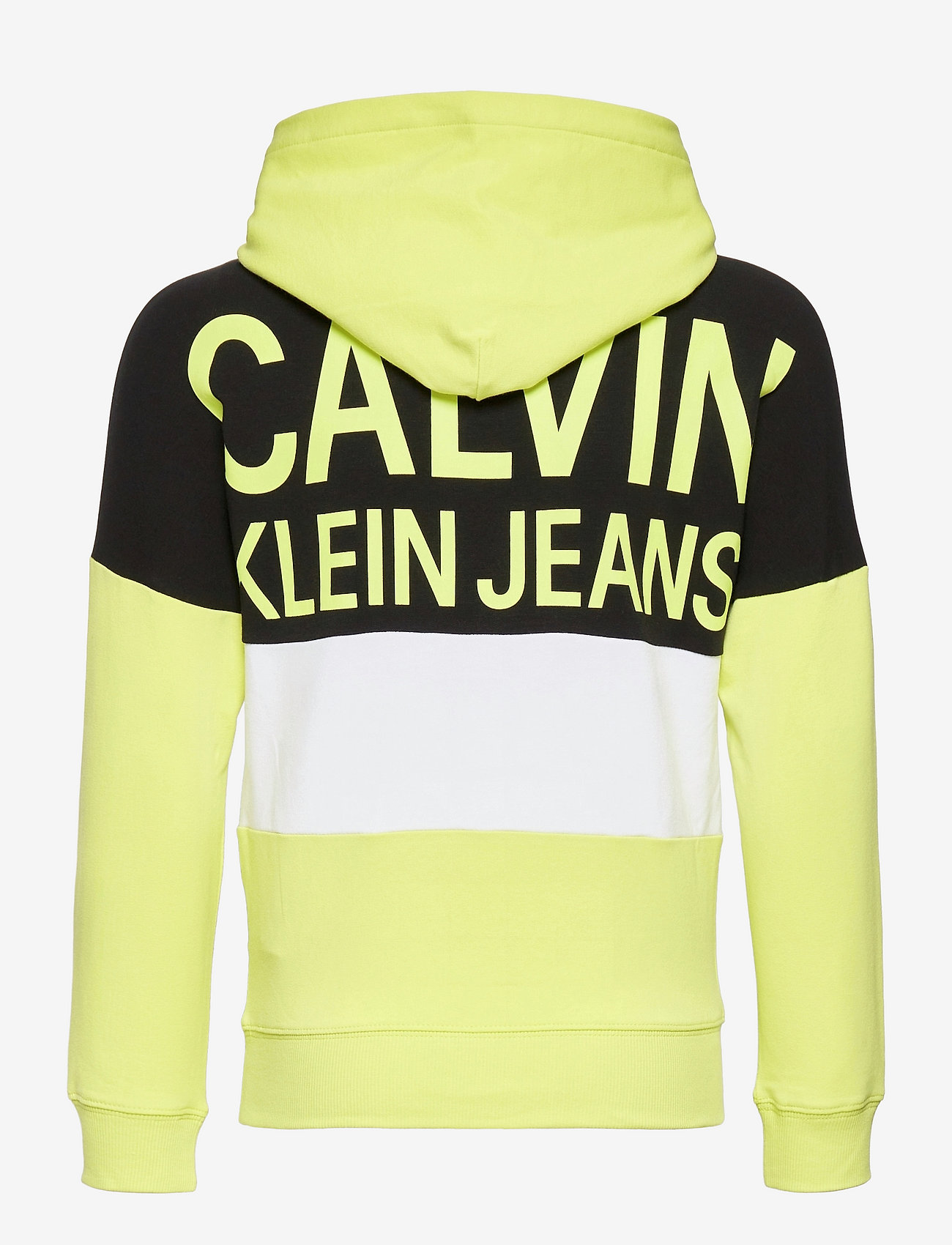 Calvin Klein - COLOUR BLOCK LOGO HOODIE - yellow lime - 1
