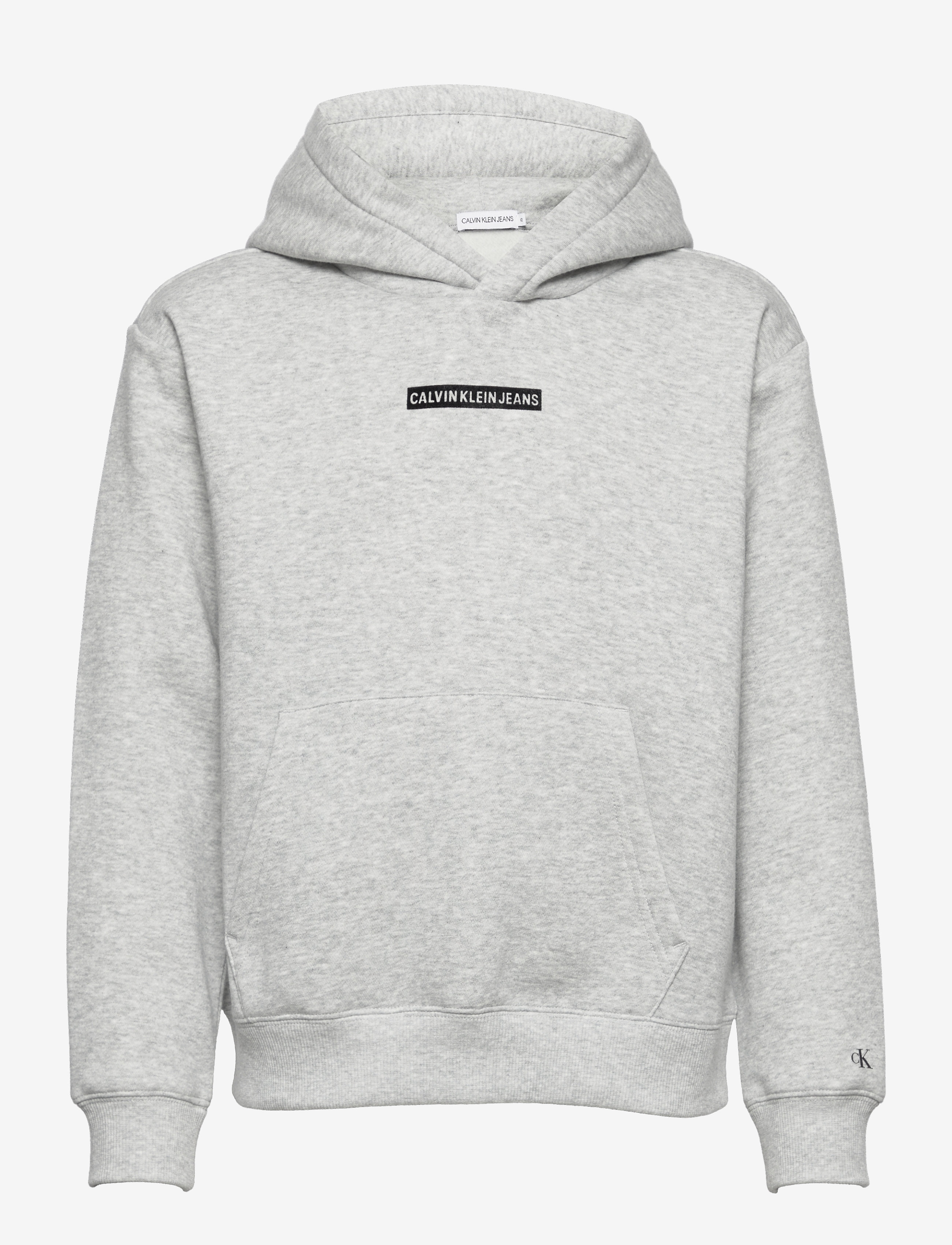 Calvin Klein - MICRO FLOCK LOGO RELAXED HOODIE - light grey heather - 0