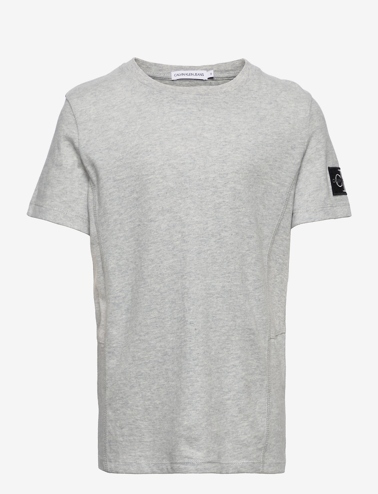 Calvin Klein - RIB BLOCKING BADGE FITTED TOP - light grey heather - 0