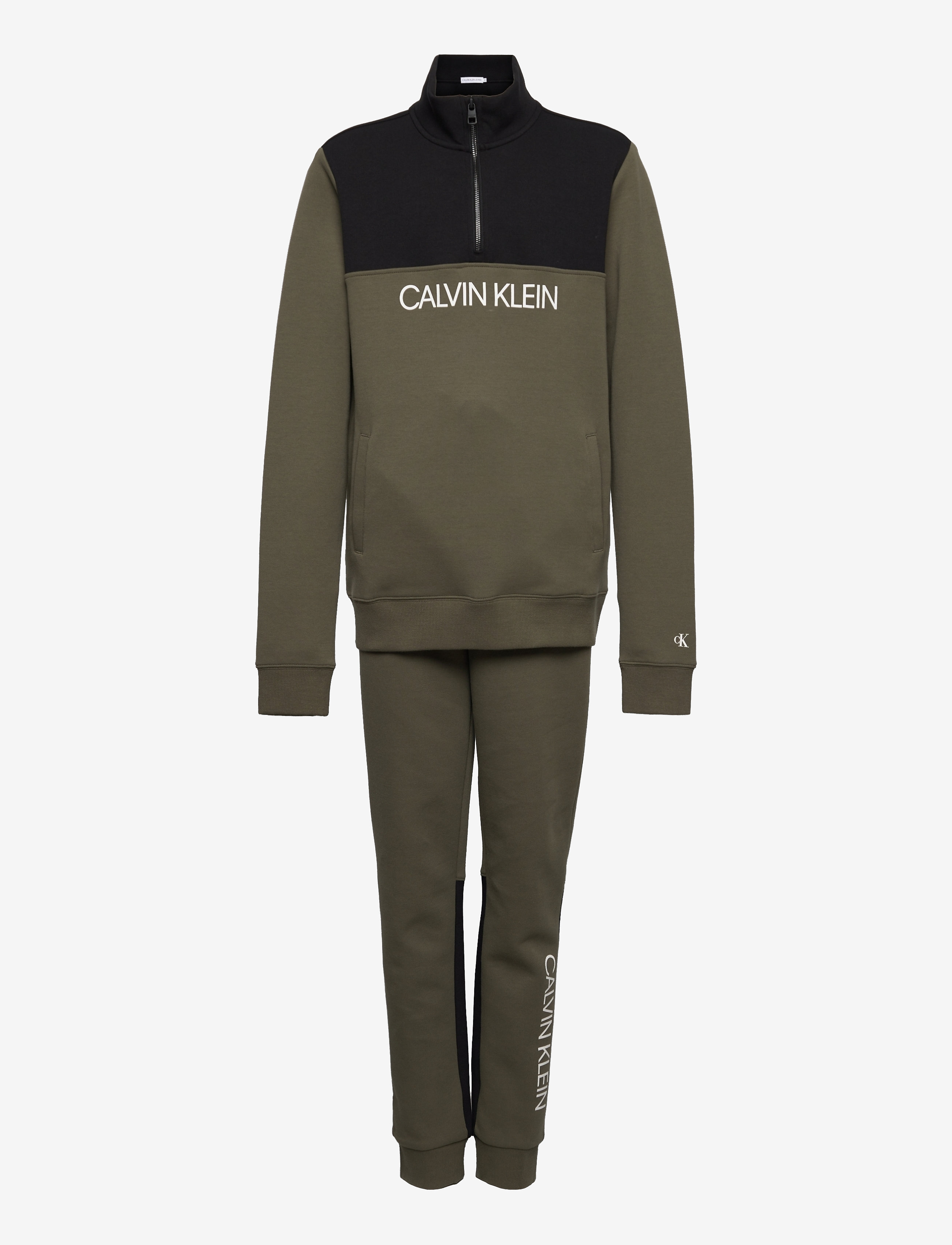 Calvin Klein - CLR BLOCK ZIP-UP SWEATPANTS SET - grape leaf - 0