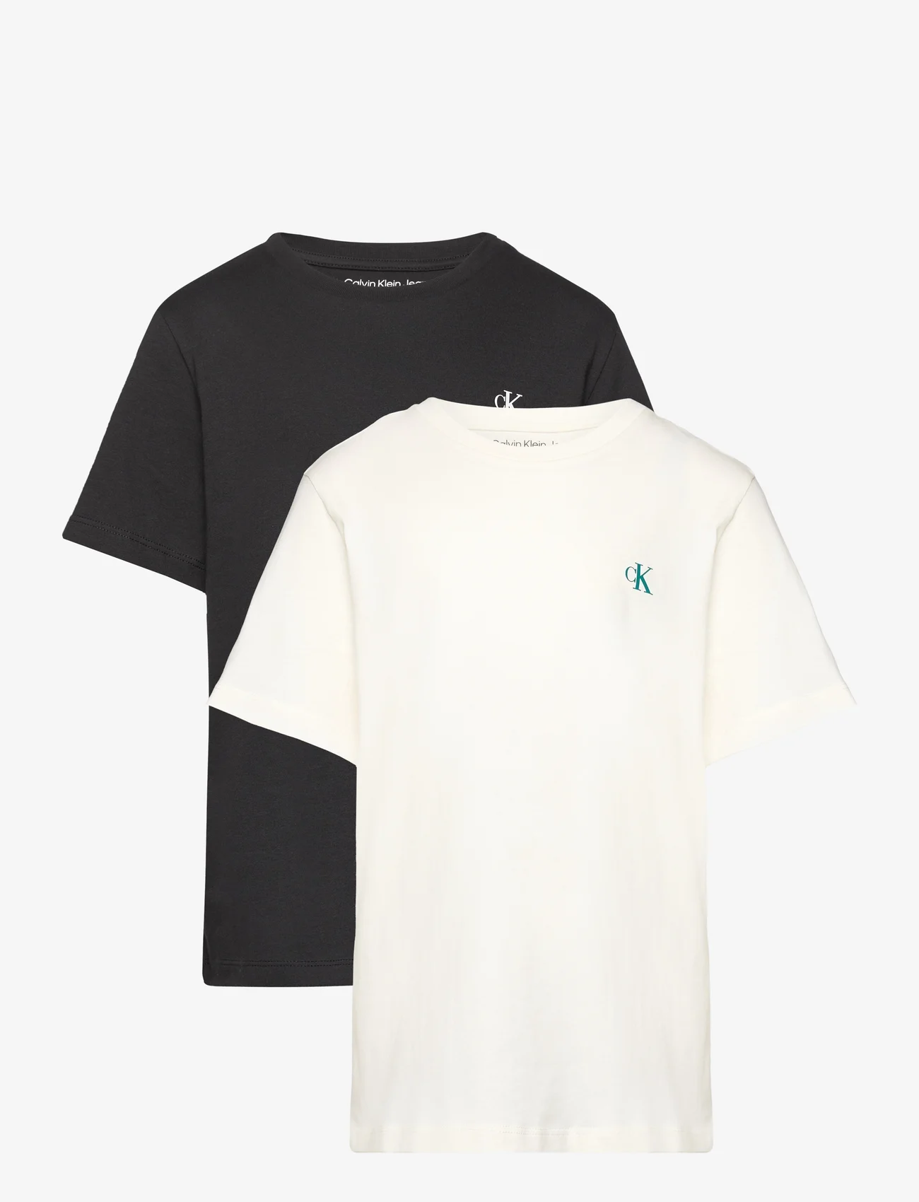 Calvin Klein - 2-PACK MONOGRAM TOP - kortärmade t-shirts - papyrus / ck black - 0