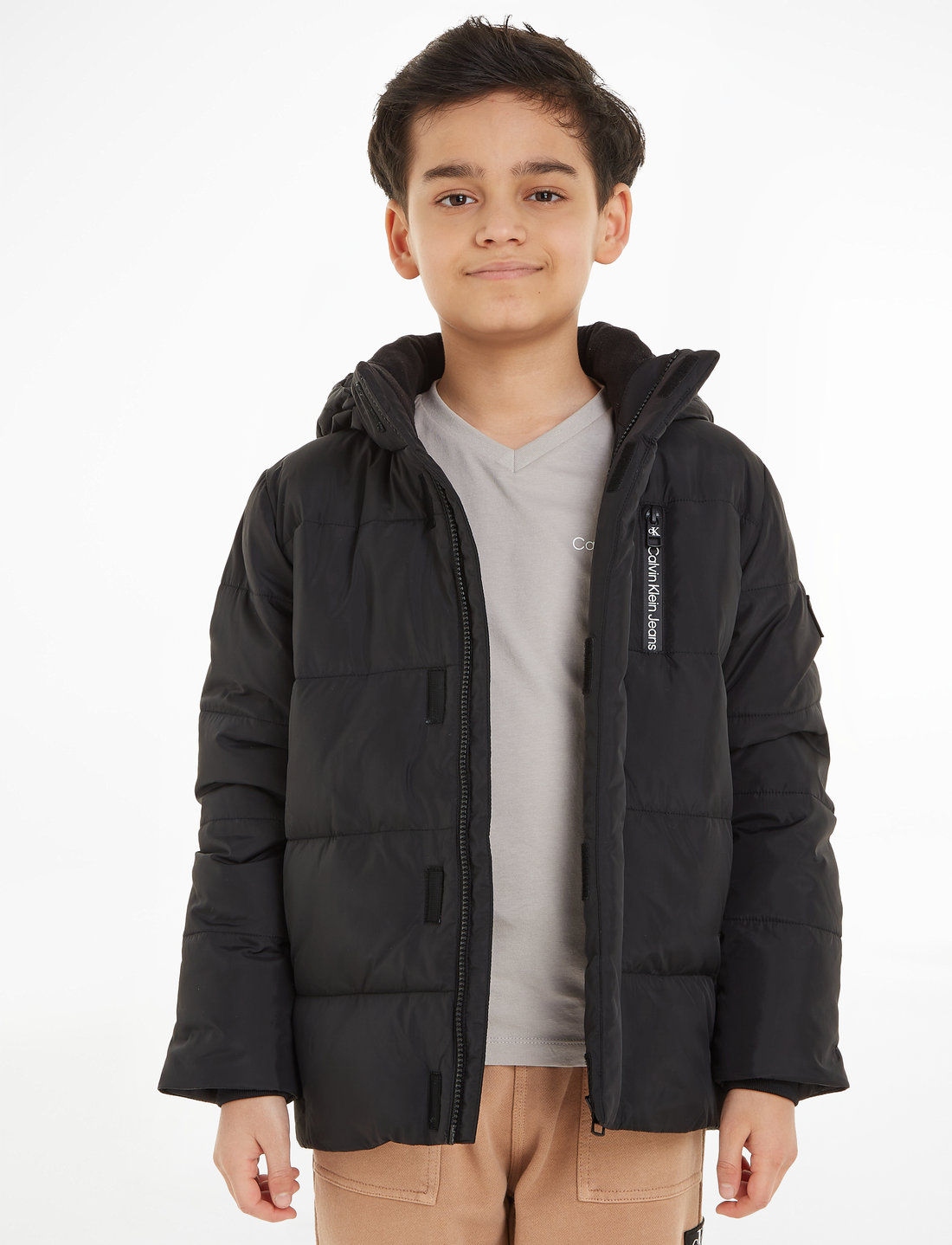 Calvin klein hooded puffer jacket on sale