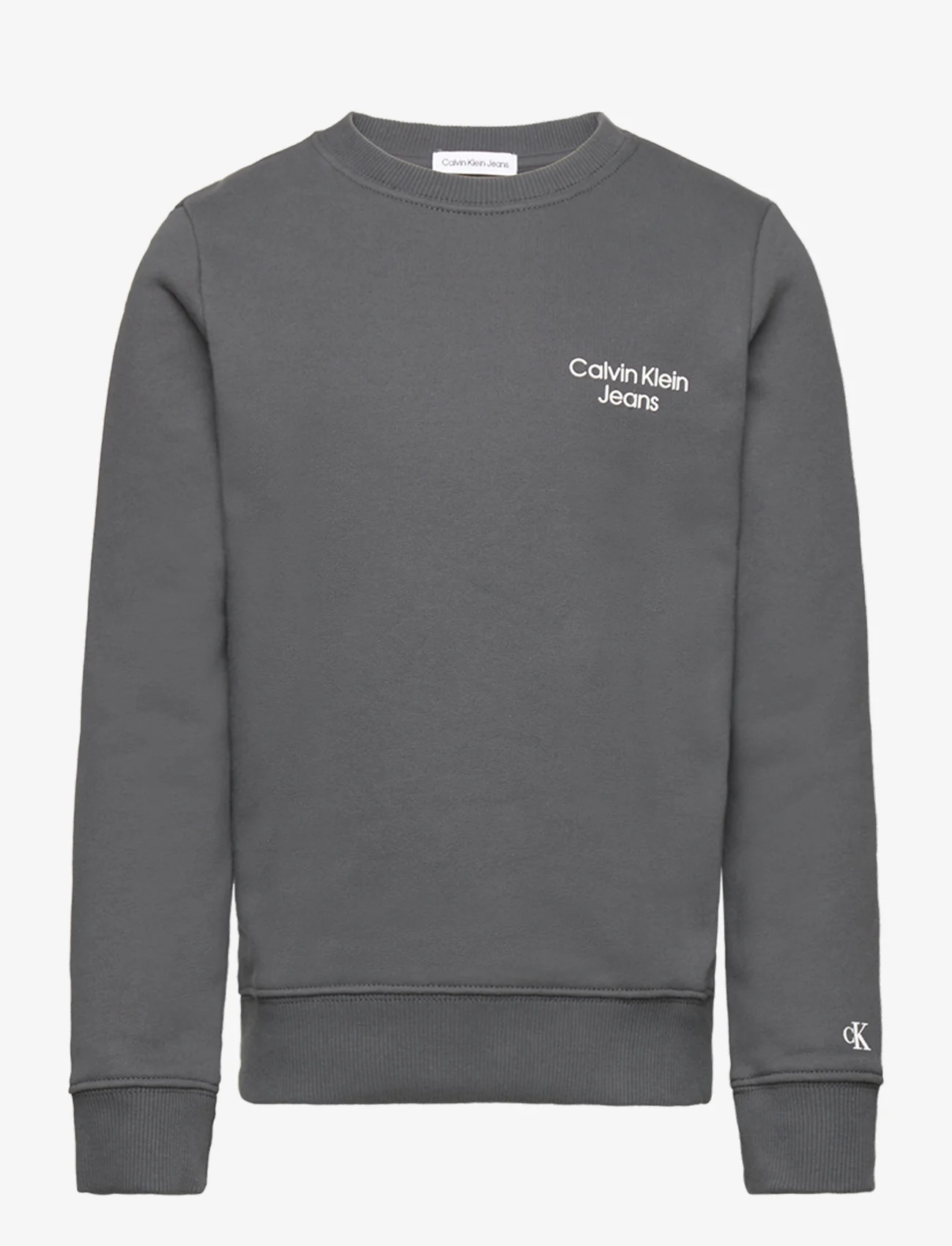 Calvin Klein - CKJ STACK LOGO SWEATSHIRT - sportiska stila džemperi - dark grey - 0