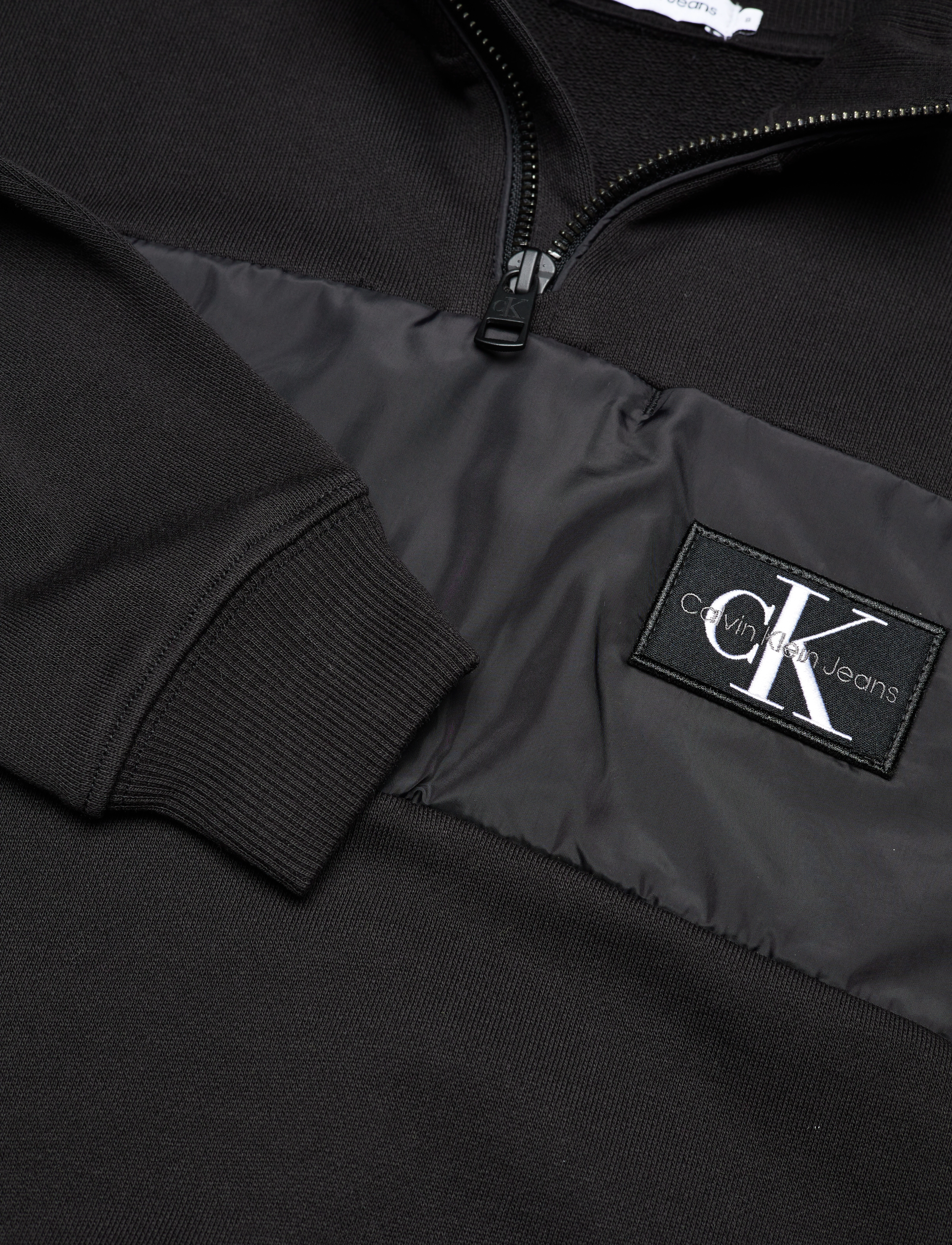 Calvin Klein - BLACK ON BLACK MIX MEDIA ZIP UP - ck black - 2