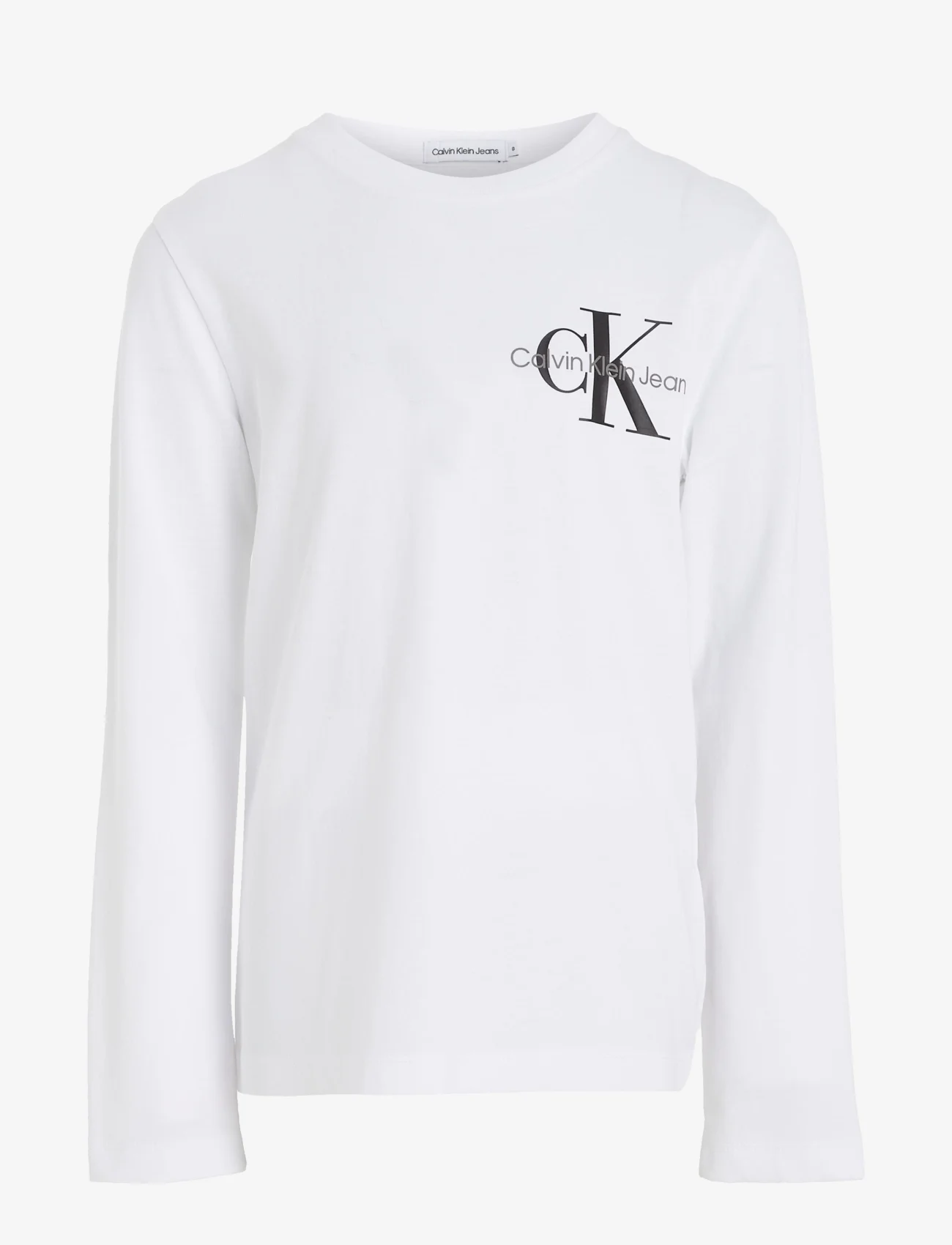 Calvin Klein - CHEST MONOGRAM LS TOP - pitkähihaiset t-paidat - bright white - 0