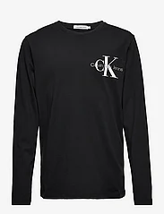 Calvin Klein - CHEST MONOGRAM LS TOP - long-sleeved t-shirts - ck black - 0