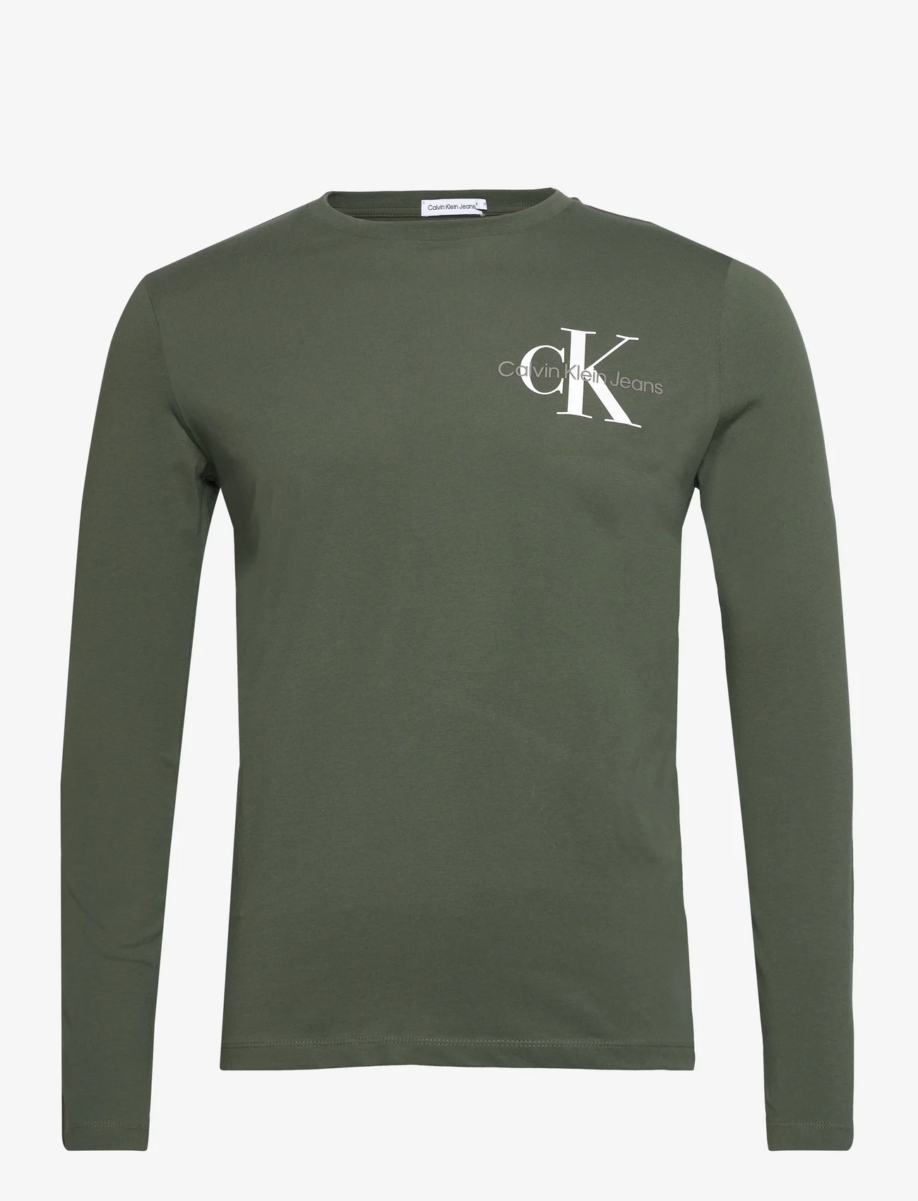 Calvin Klein - CHEST MONOGRAM LS TOP - long-sleeved t-shirts - thyme - 0