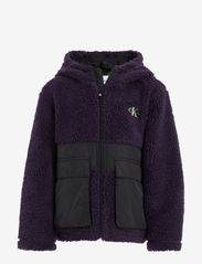 Calvin Klein - SHERPA COLOR BLOCK JACKET - fleece jassen - purple velvet - 0