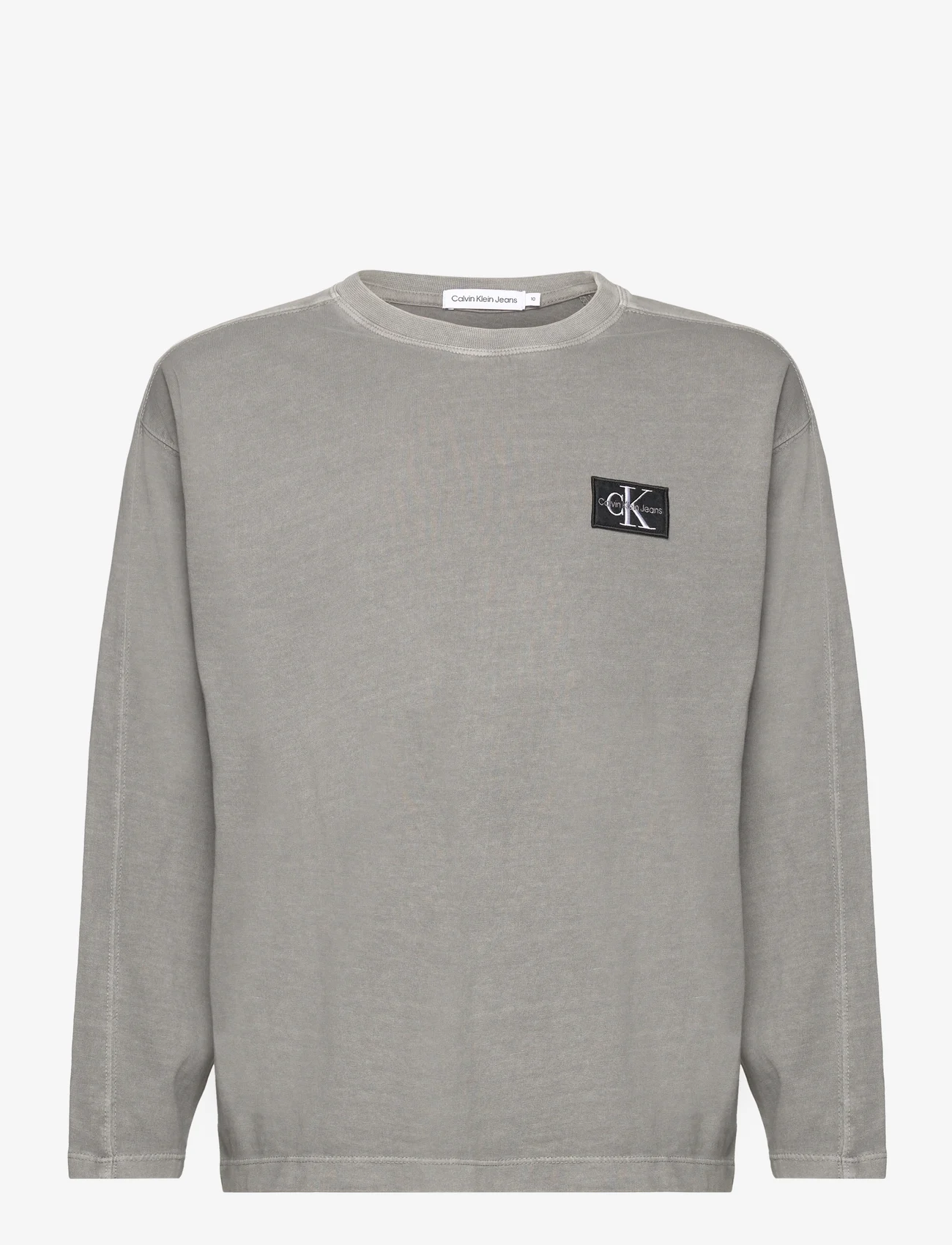 Calvin Klein - MINERAL DYE BADGE LS T-SHIRT - långärmade t-shirts - ck black - 0