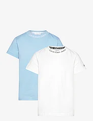 Calvin Klein - INTARSIA 2-PACK SS T-SHIRT - korte mouwen - dusk blue / bright white - 0