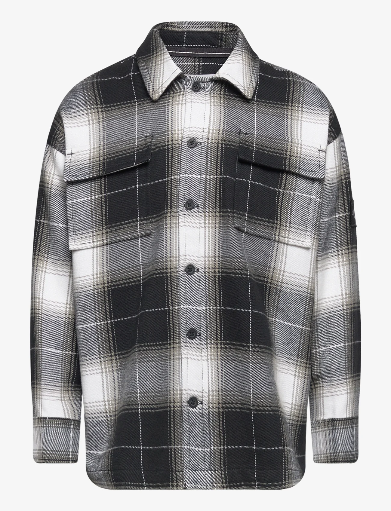 Calvin Klein - CHECKED FLANNEL OVERSHIRT - long-sleeved shirts - ck black - 0